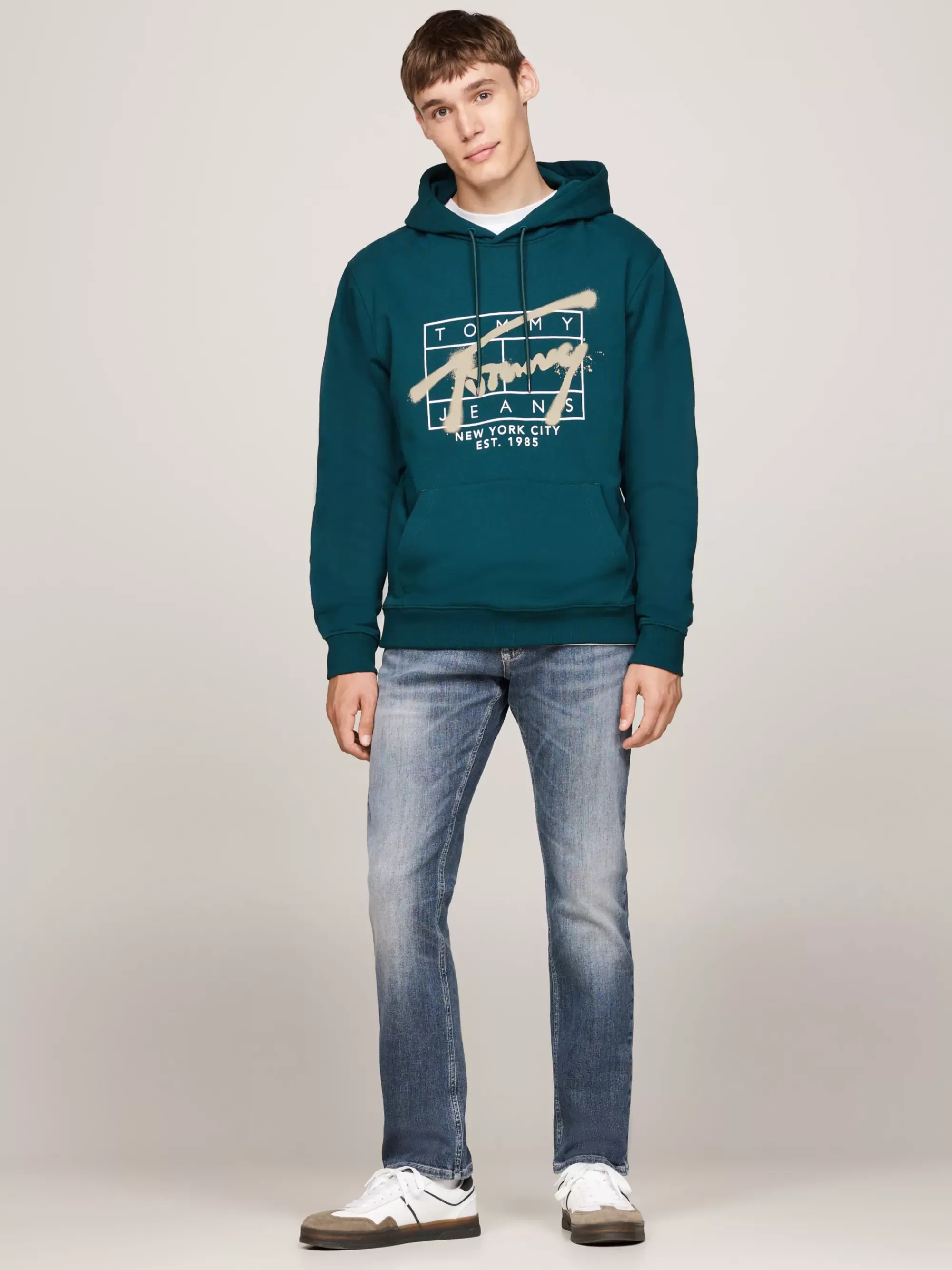 Sweatshirts & Hoodies*Tommy Hilfiger Hoodie Met Graffiti-logo DEEP SEAWATER