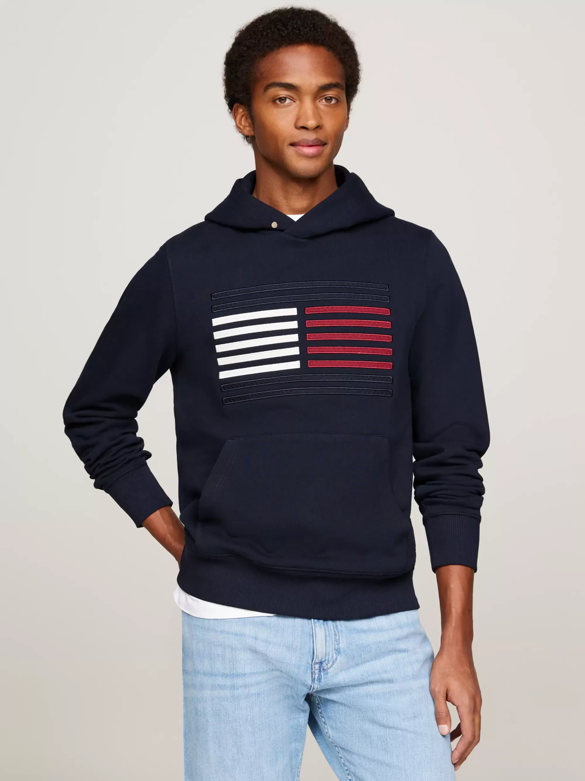 Sweatshirts & Hoodies*Tommy Hilfiger Hoodie Met Grosgrain Hilfiger-vlag DESERT SKY