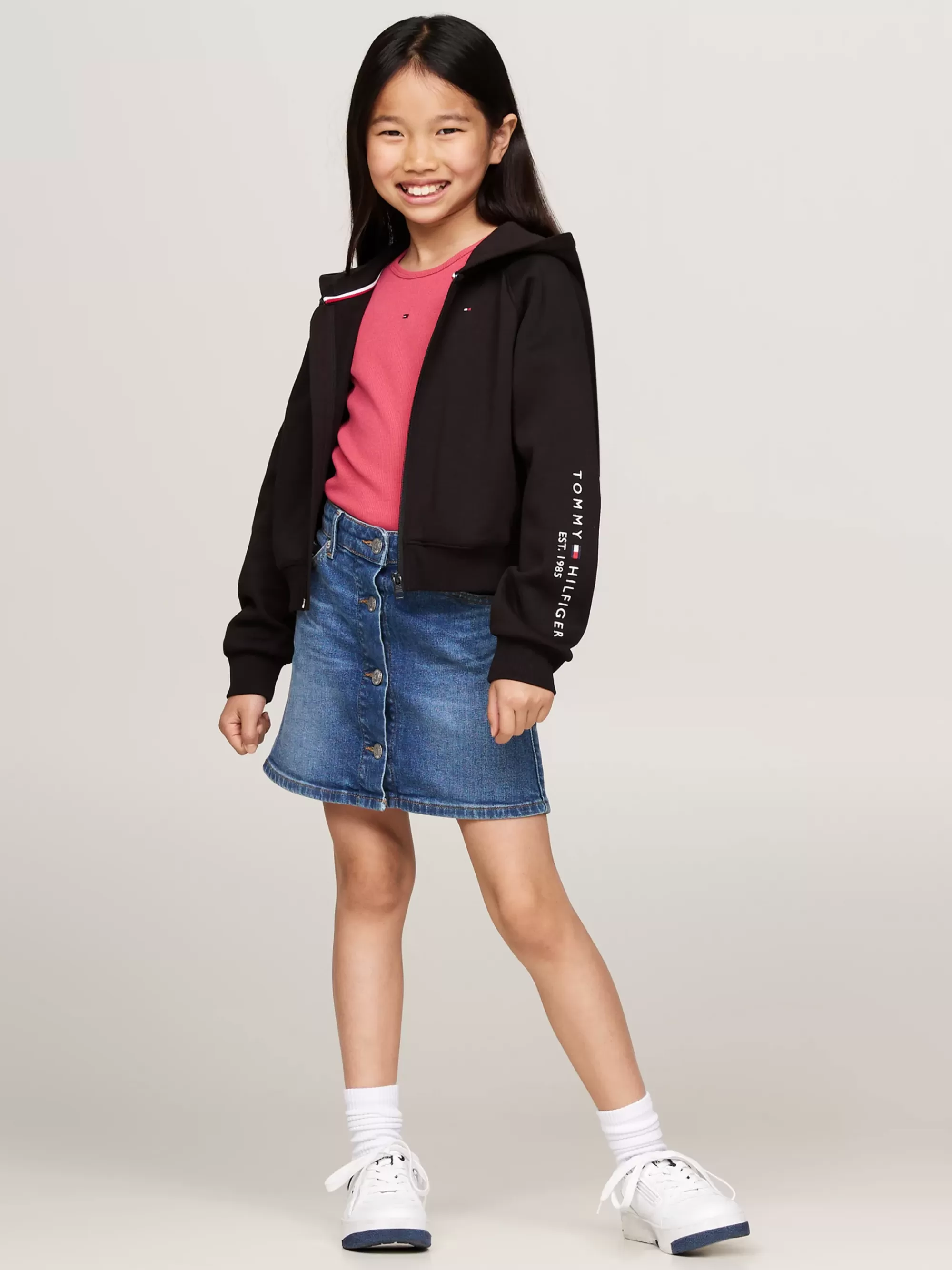 Sweatshirts & Hoodies*Tommy Hilfiger Hoodie Met Rits En Geborduurd Logo BLACK