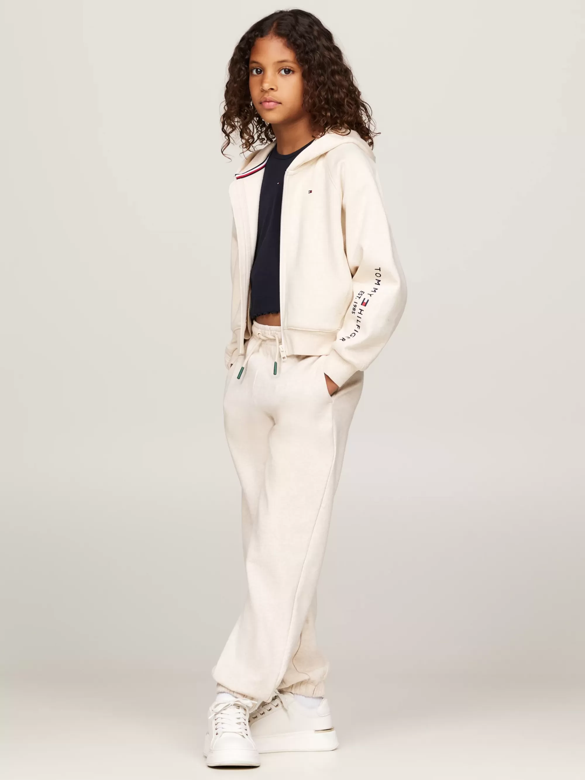 Sweatshirts & Hoodies*Tommy Hilfiger Hoodie Met Rits En Geborduurd Logo HEATHERED OAT