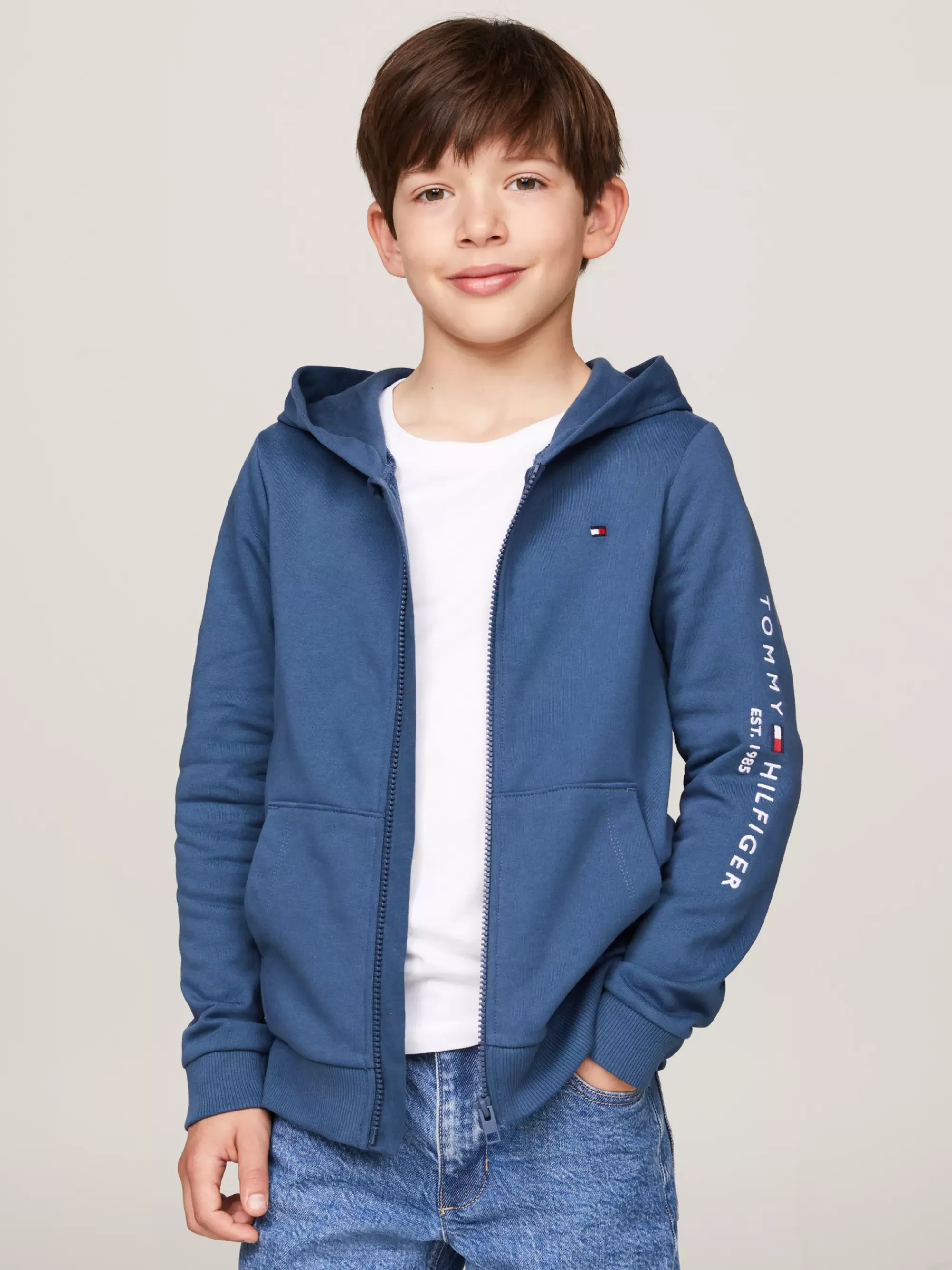 Sweatshirts & Hoodies | Sweatshirts & Hoodies*Tommy Hilfiger Hoodie Met Rits En Logo AEGEAN SEA