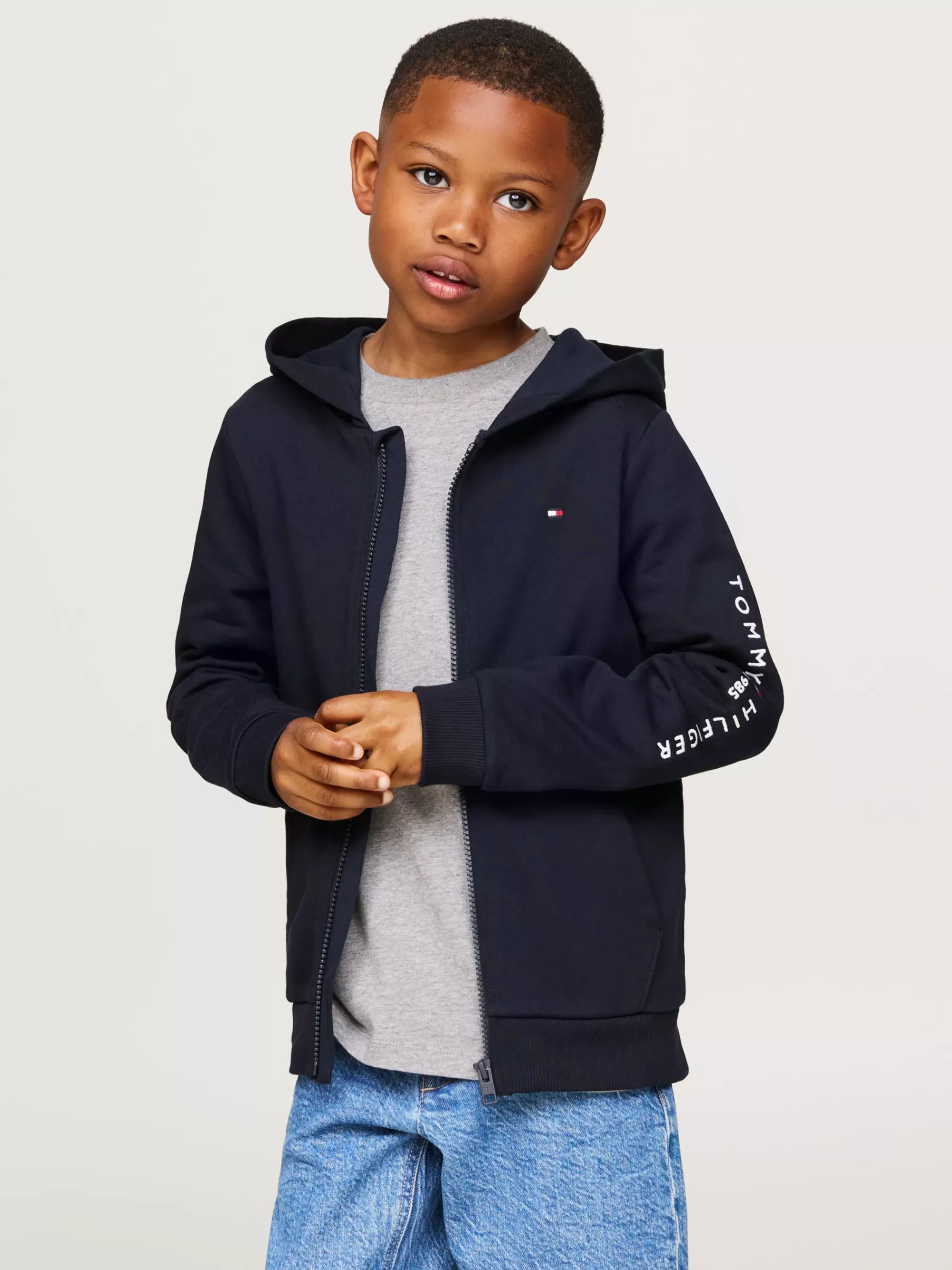 Sweatshirts & Hoodies | Sweatshirts & Hoodies*Tommy Hilfiger Hoodie Met Rits En Logo DESERT SKY