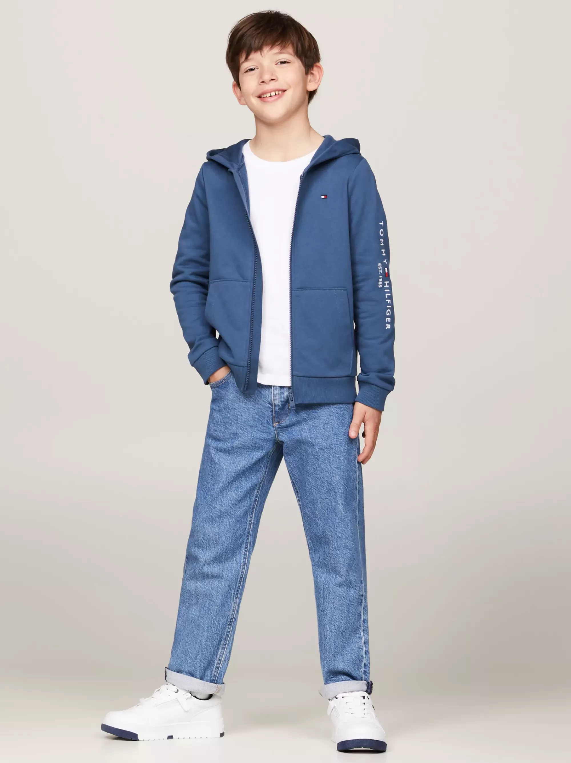 Sweatshirts & Hoodies | Sweatshirts & Hoodies*Tommy Hilfiger Hoodie Met Rits En Logo AEGEAN SEA