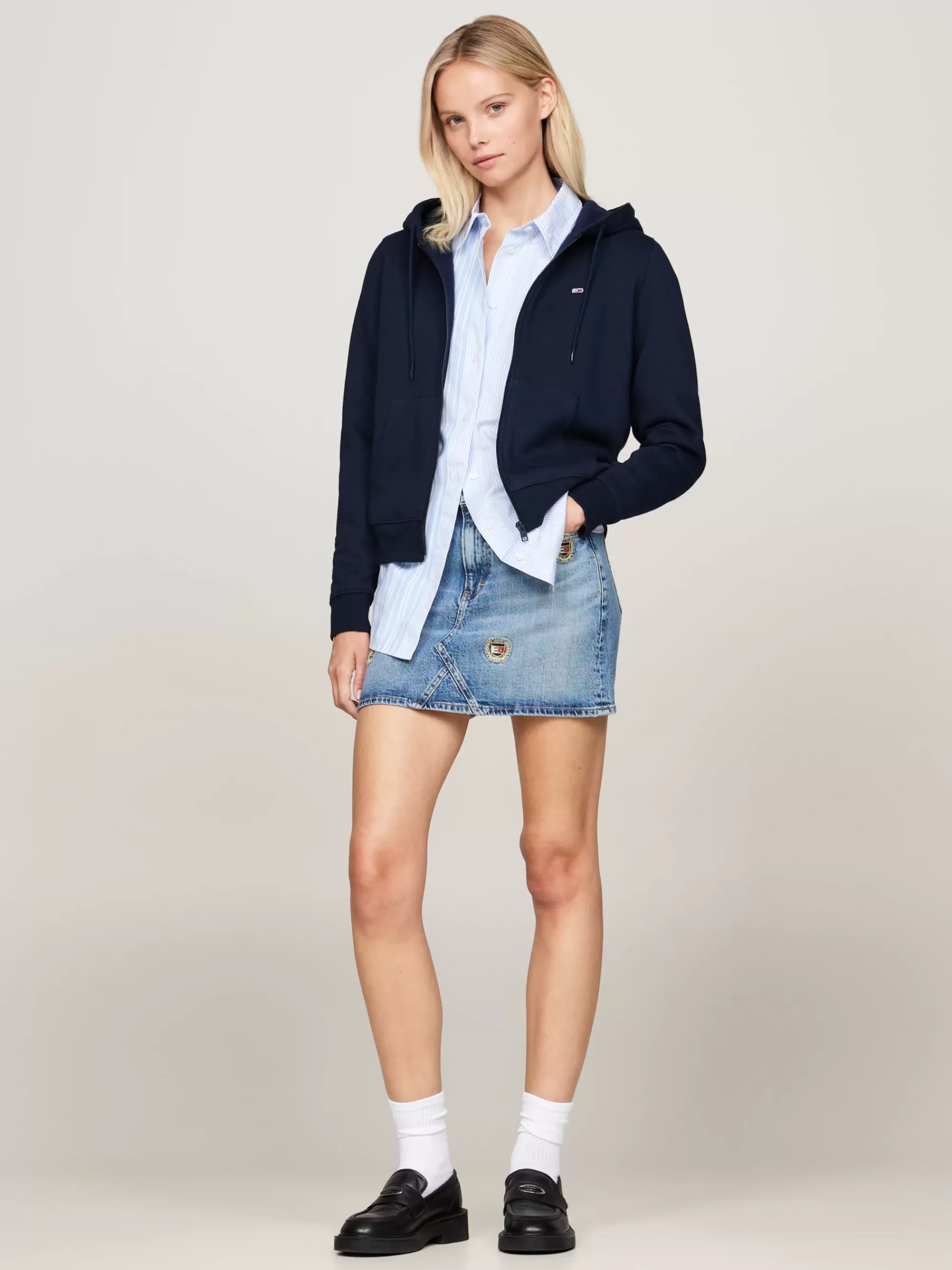 Sweatshirts & Hoodies*Tommy Hilfiger Hoodie Met Rits En Trekkoord DARK NIGHT NAVY