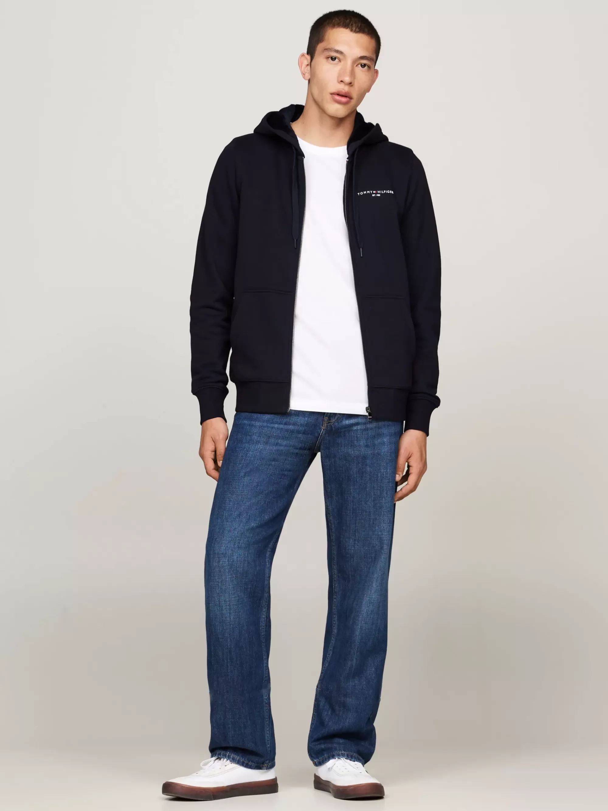 Sweatshirts & Hoodies*Tommy Hilfiger Hoodie Met Rits En Voering Van Imitatiebont DESERT SKY
