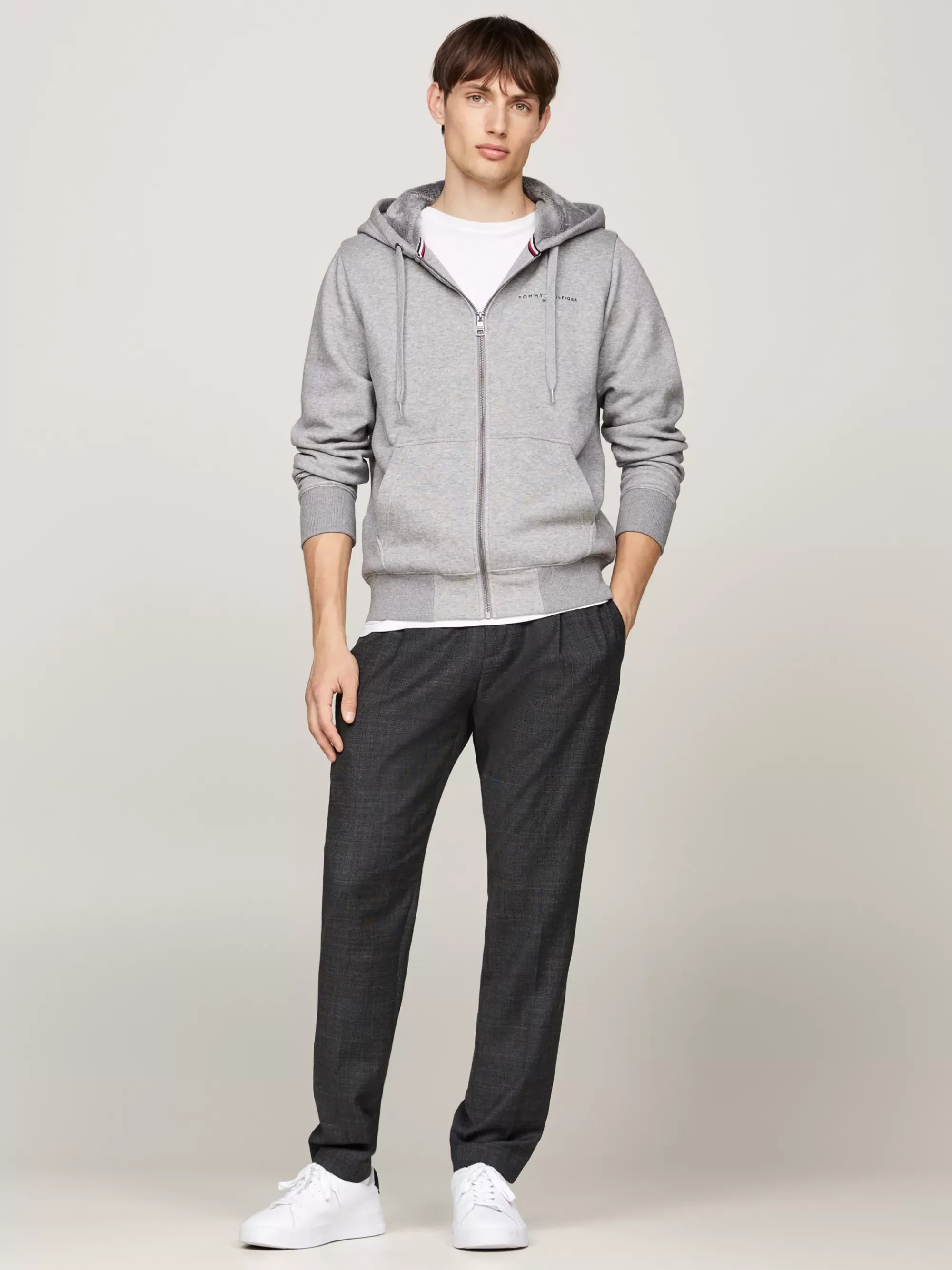 Sweatshirts & Hoodies*Tommy Hilfiger Hoodie Met Rits En Voering Van Imitatiebont MEDIUM GREY HEATHER