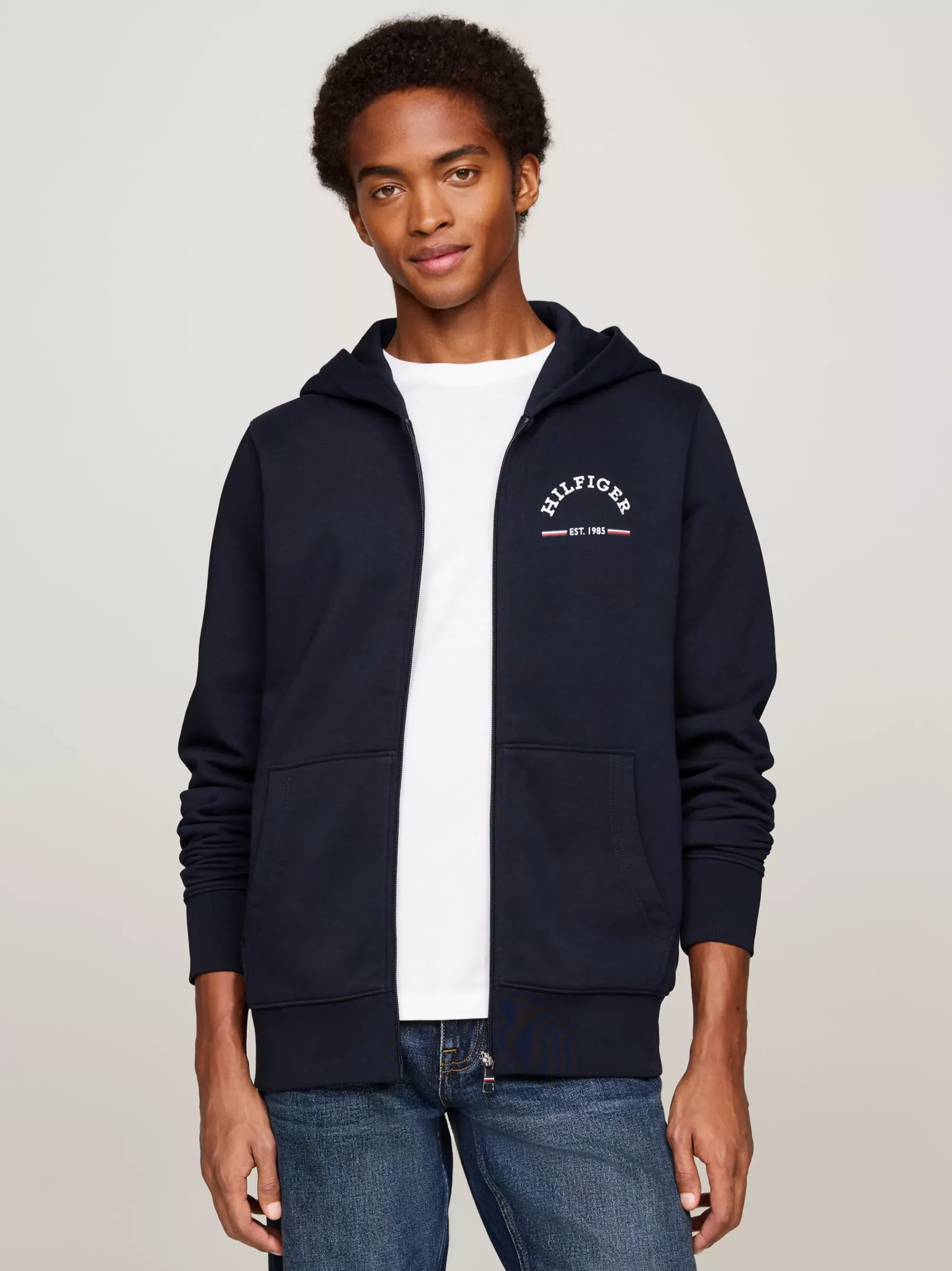 Sweatshirts & Hoodies*Tommy Hilfiger Hoodie Met Ritssluiting En Logo DESERT SKY
