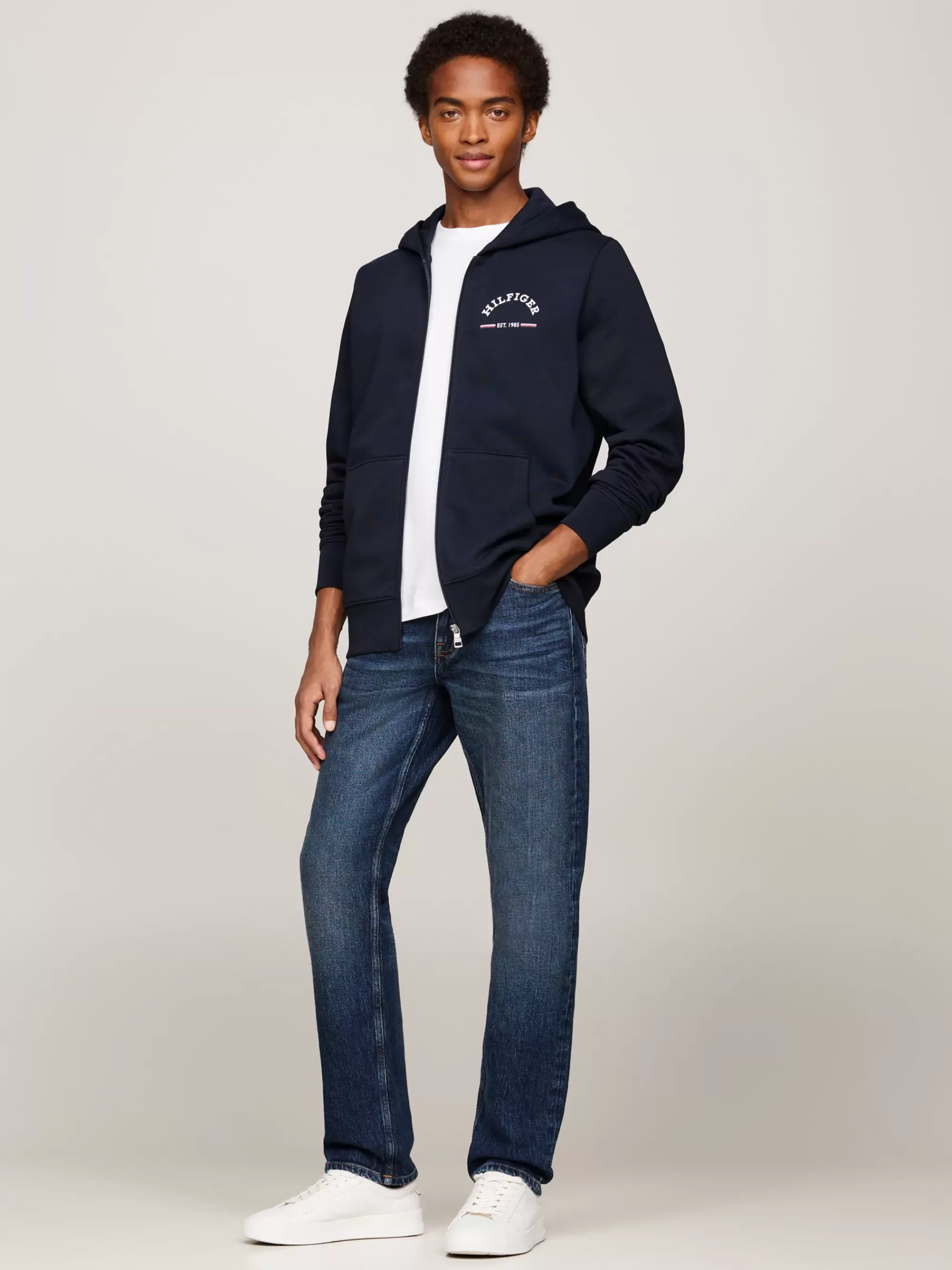 Sweatshirts & Hoodies*Tommy Hilfiger Hoodie Met Ritssluiting En Logo DESERT SKY