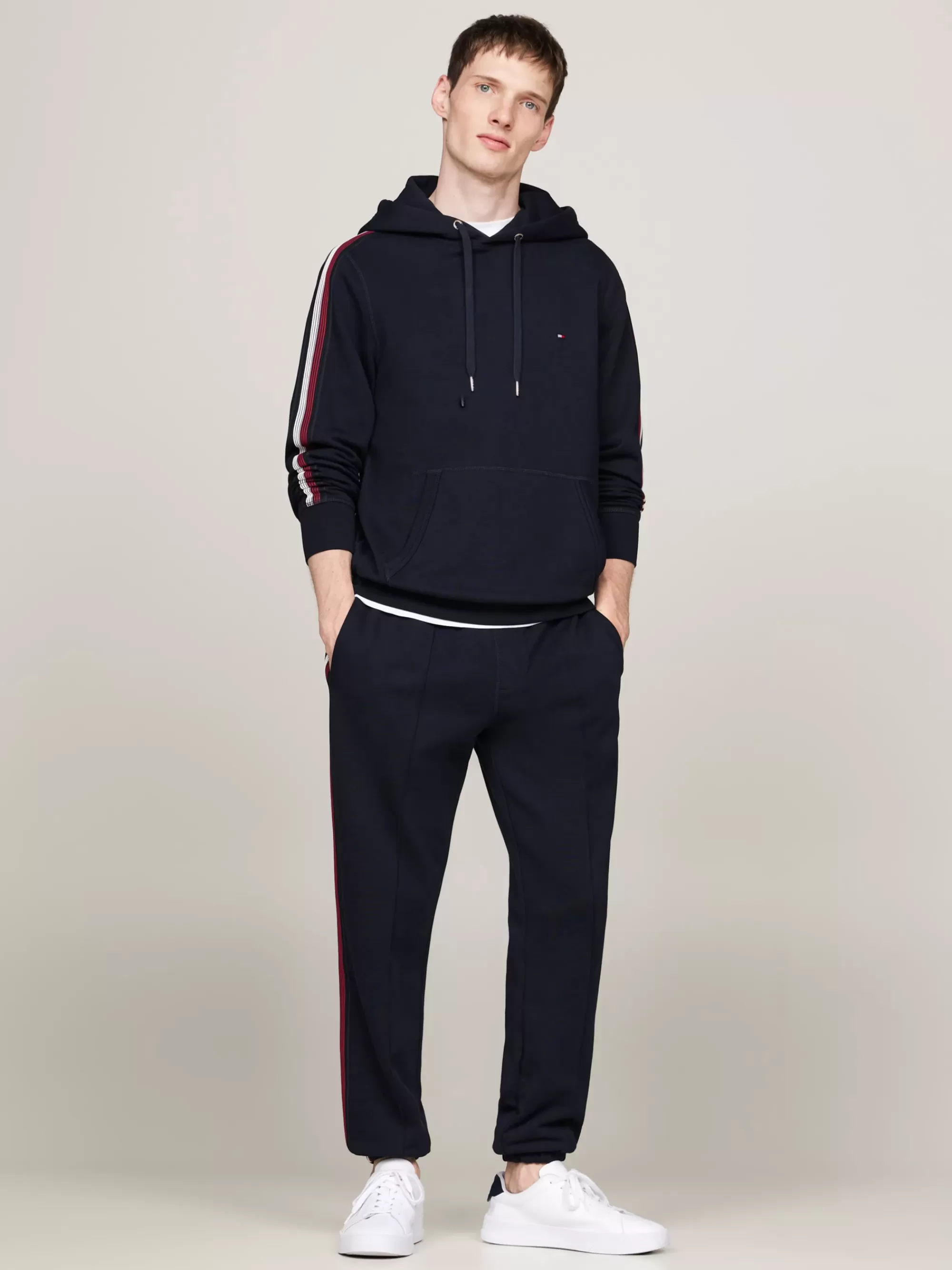 Sweatshirts & Hoodies*Tommy Hilfiger Hoodie Met Signature-streep Op De Mouwen DESERT SKY