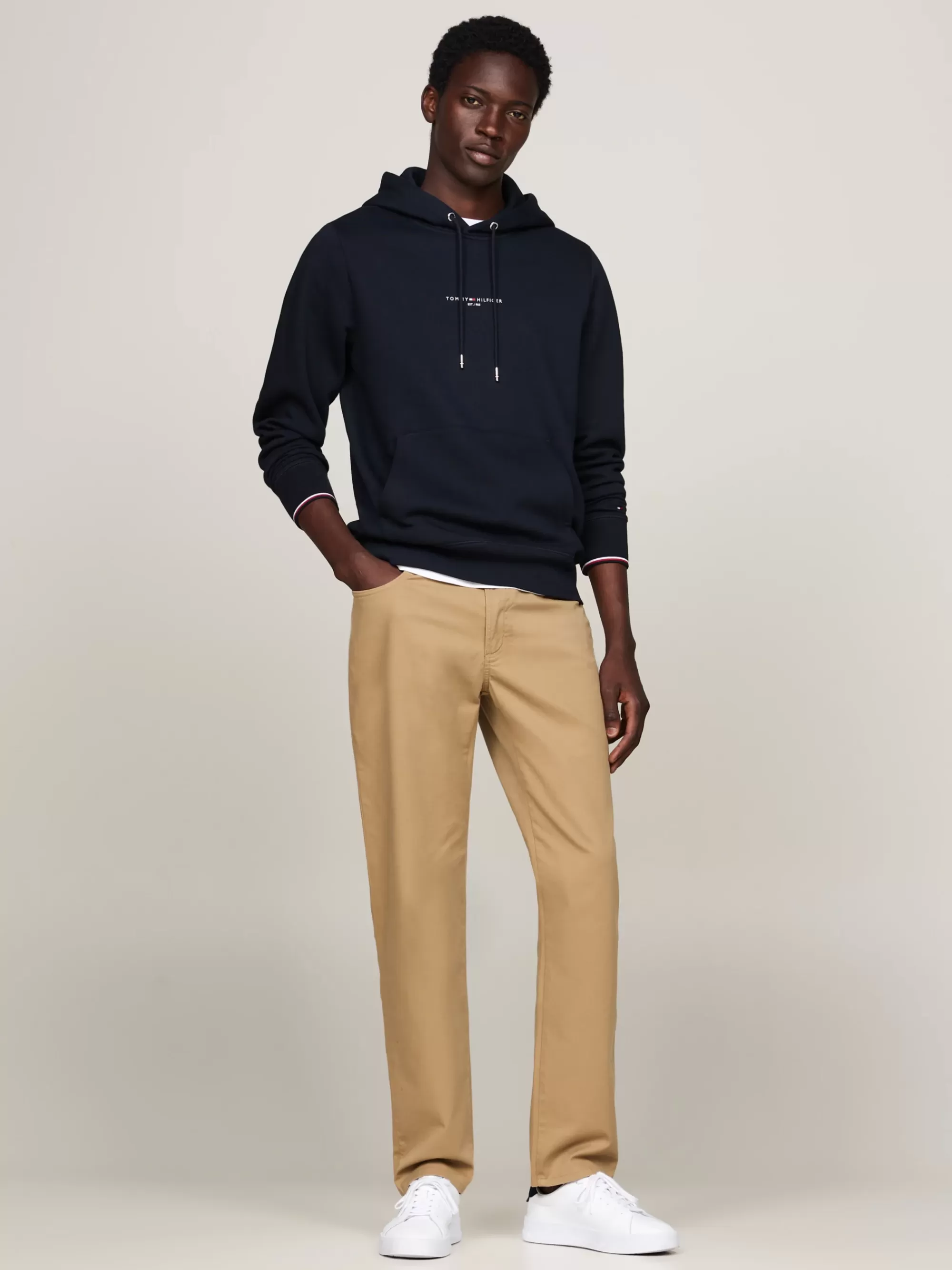 Sweatshirts & Hoodies*Tommy Hilfiger Hoodie Met Streepdetail Langs De Mouwboorden DESERT SKY