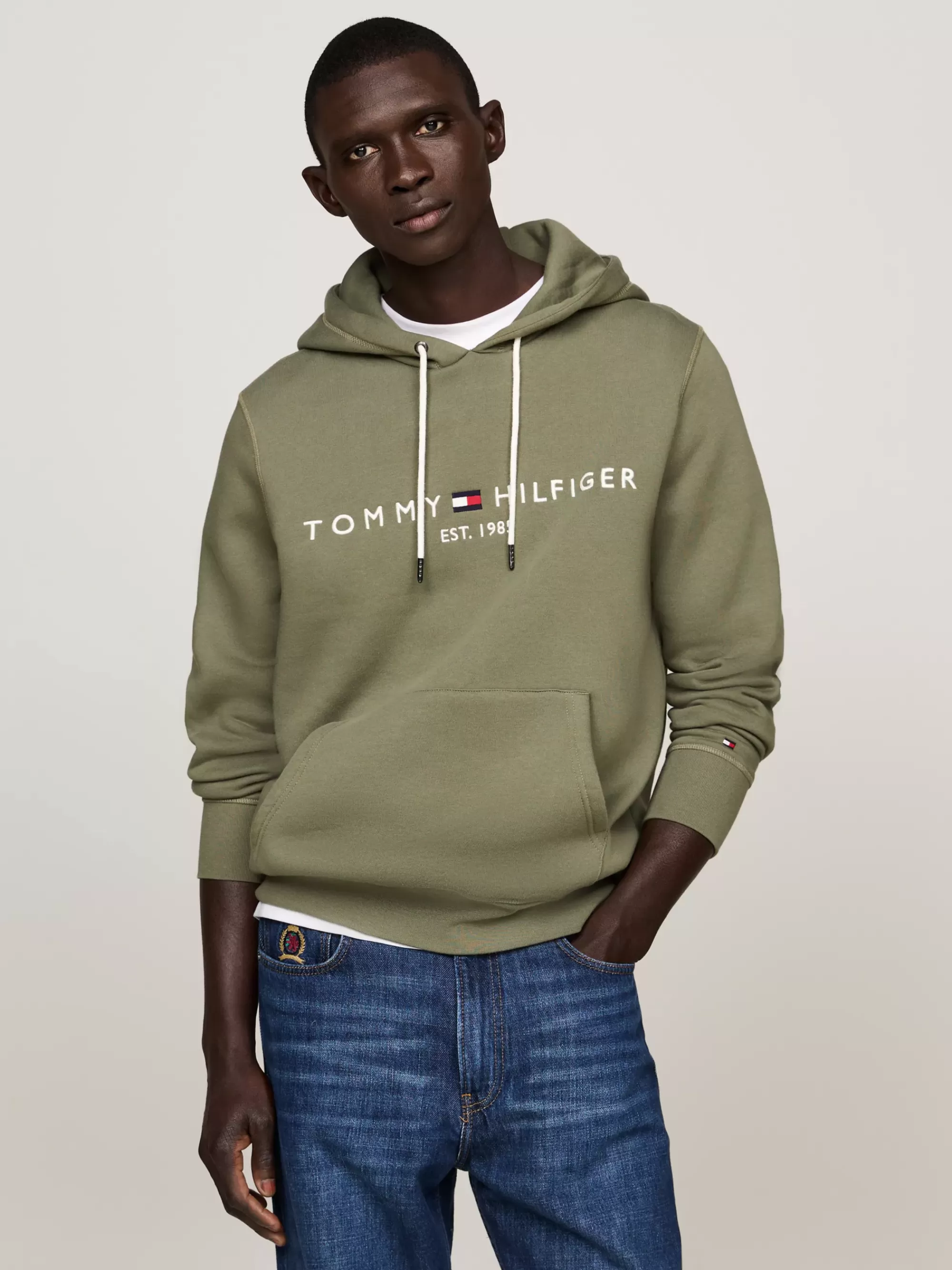 Sweatshirts & Hoodies*Tommy Hilfiger Hoodie Met Trekkoord En Geborduurd Logo BATTLE GREEN