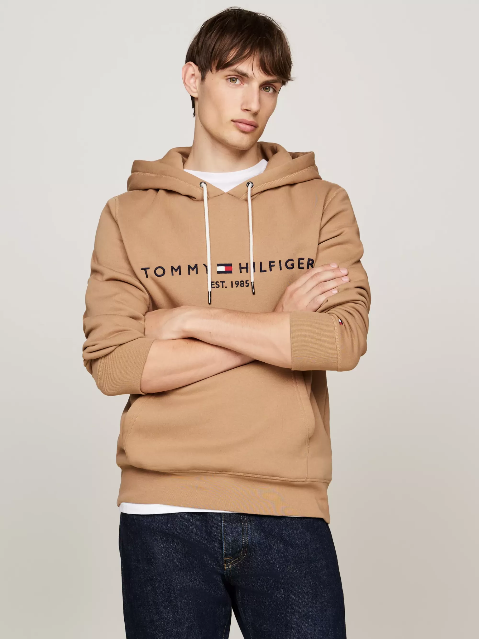 Sweatshirts & Hoodies*Tommy Hilfiger Hoodie Met Trekkoord En Geborduurd Logo SAFARI CANVAS