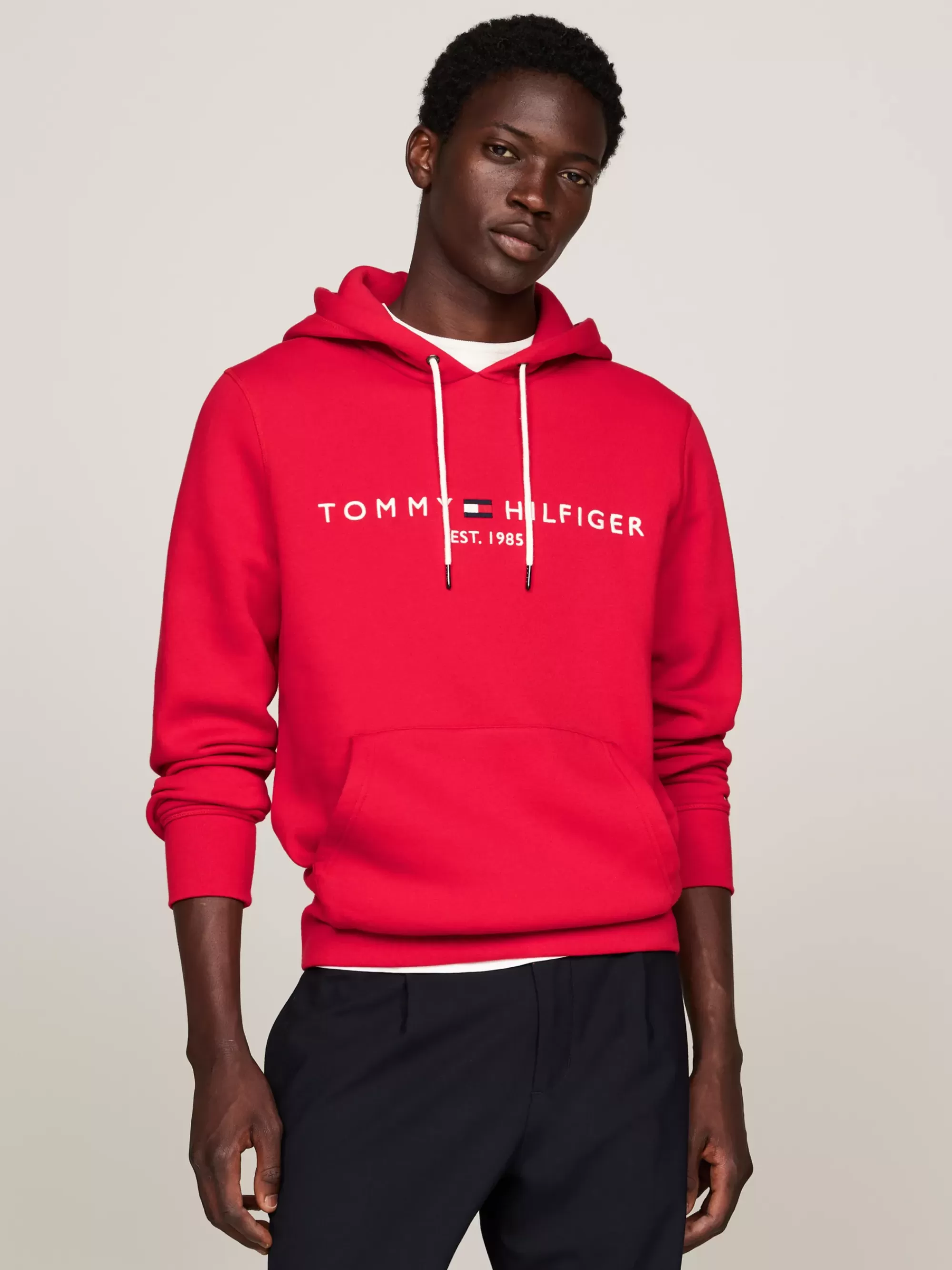 Sweatshirts & Hoodies*Tommy Hilfiger Hoodie Met Trekkoord En Geborduurd Logo PRIMARY RED