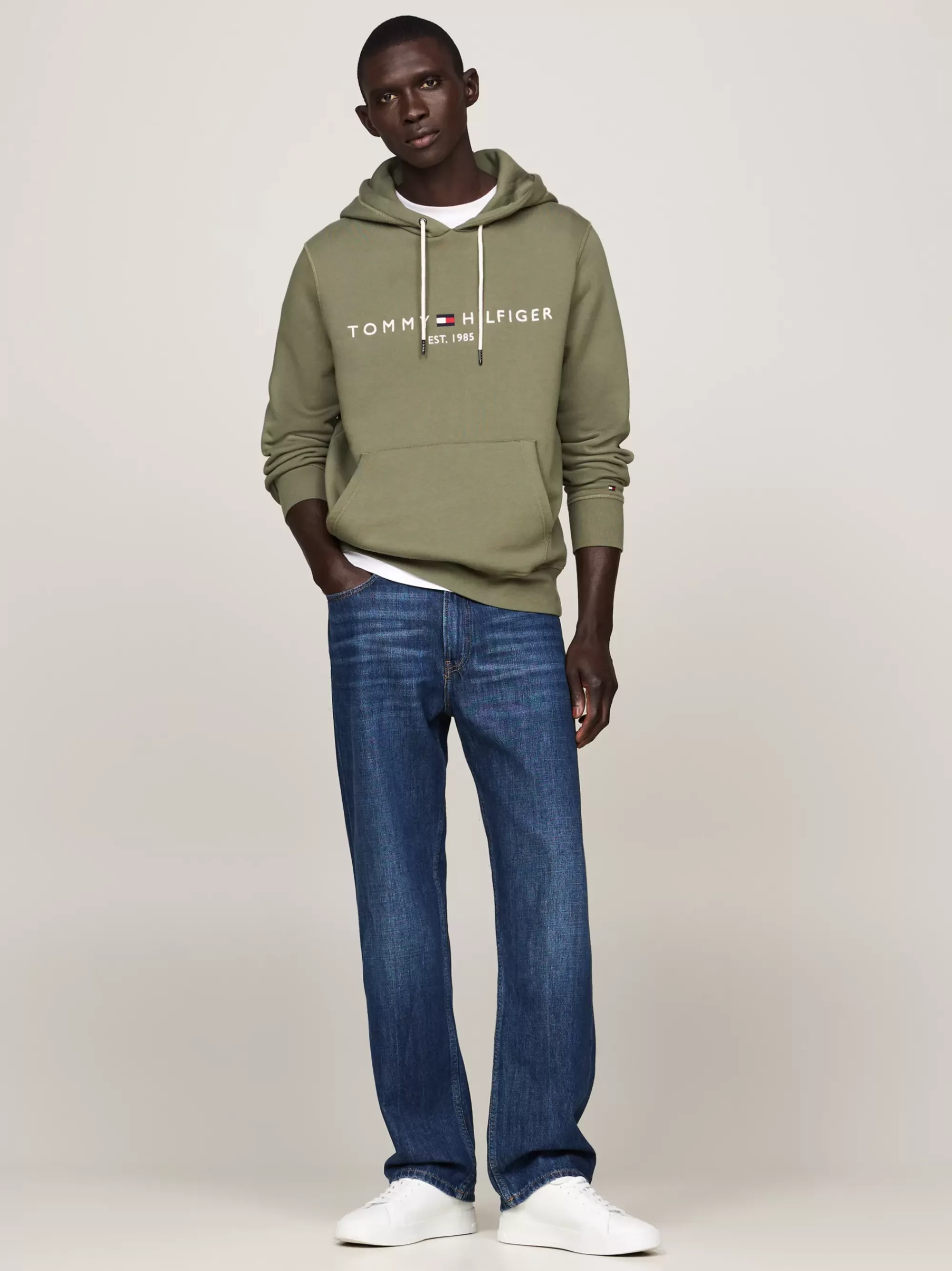 Sweatshirts & Hoodies*Tommy Hilfiger Hoodie Met Trekkoord En Geborduurd Logo BATTLE GREEN