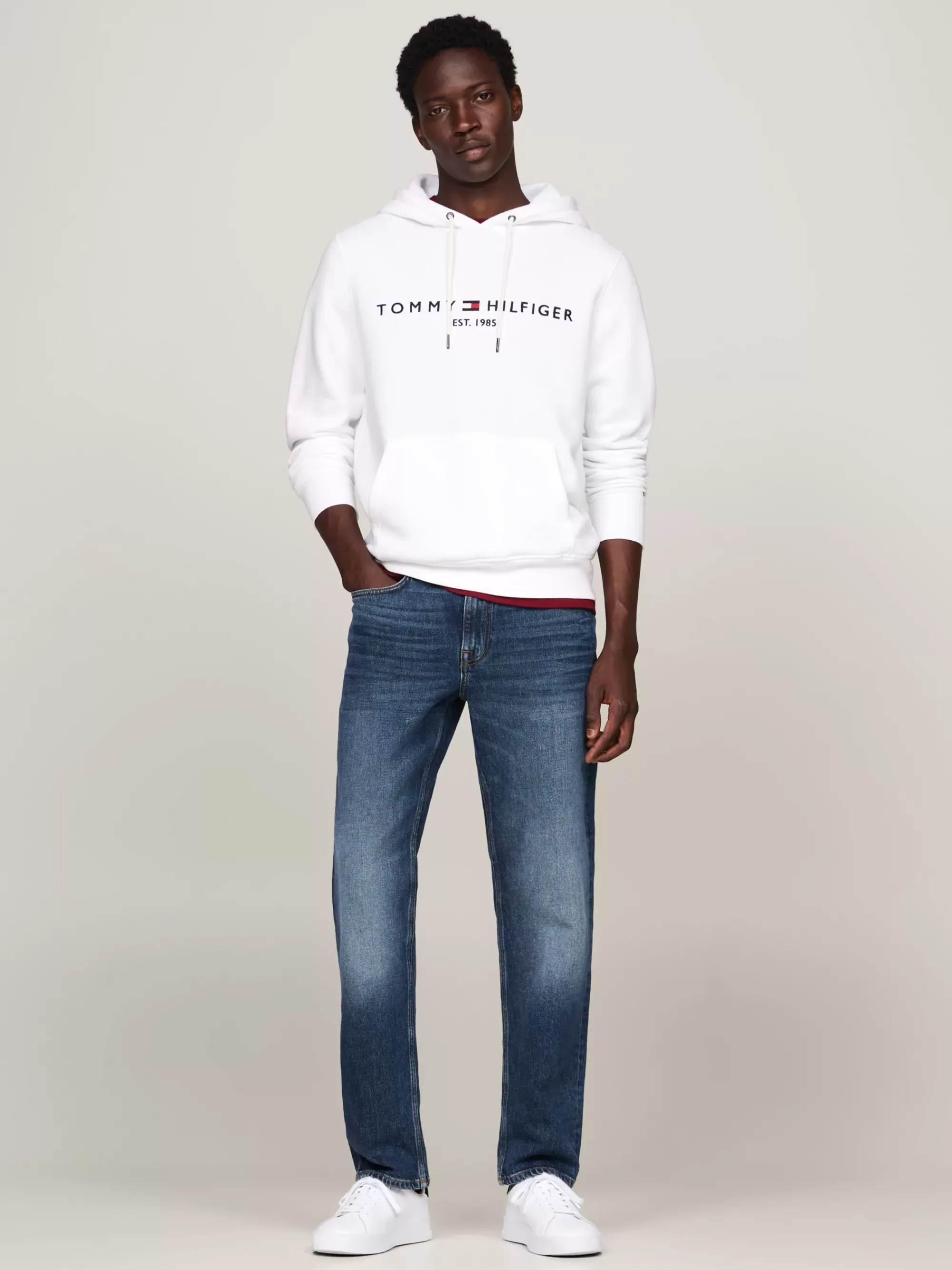 Trainingspak | Sweatshirts & Hoodies*Tommy Hilfiger Hoodie Met Trekkoord En Geborduurd Logo WHITE