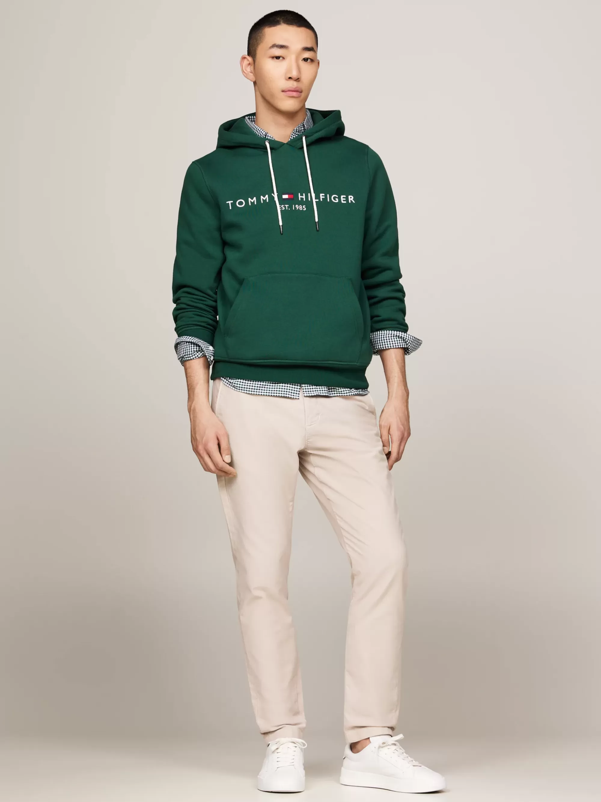Sweatshirts & Hoodies*Tommy Hilfiger Hoodie Met Trekkoord En Geborduurd Logo ORNAMENTAL GREEN