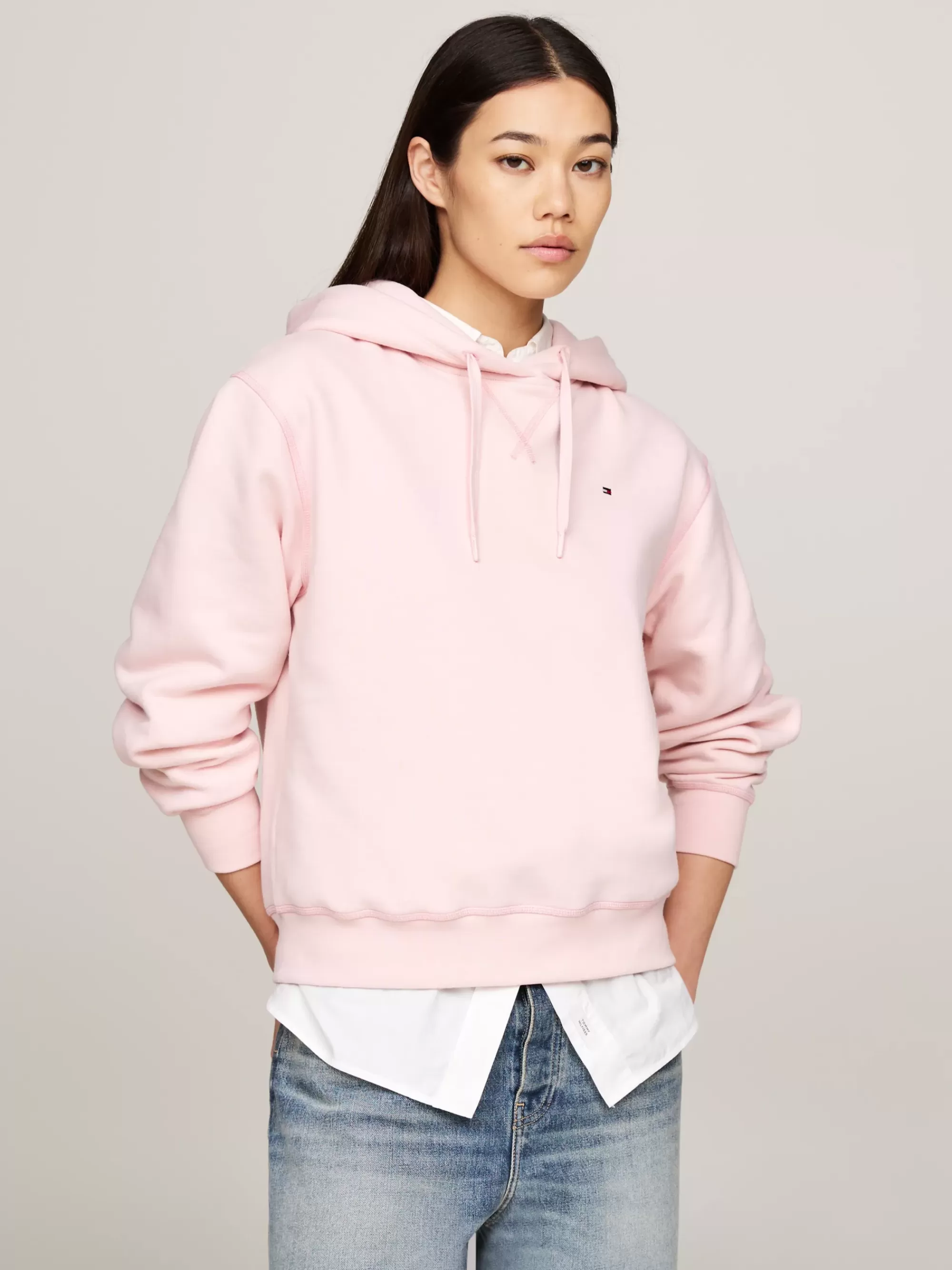 Sweatshirts & Hoodies*Tommy Hilfiger Hoodie Met Trekkoord En Geborduurde Vlag DELICATE PINK