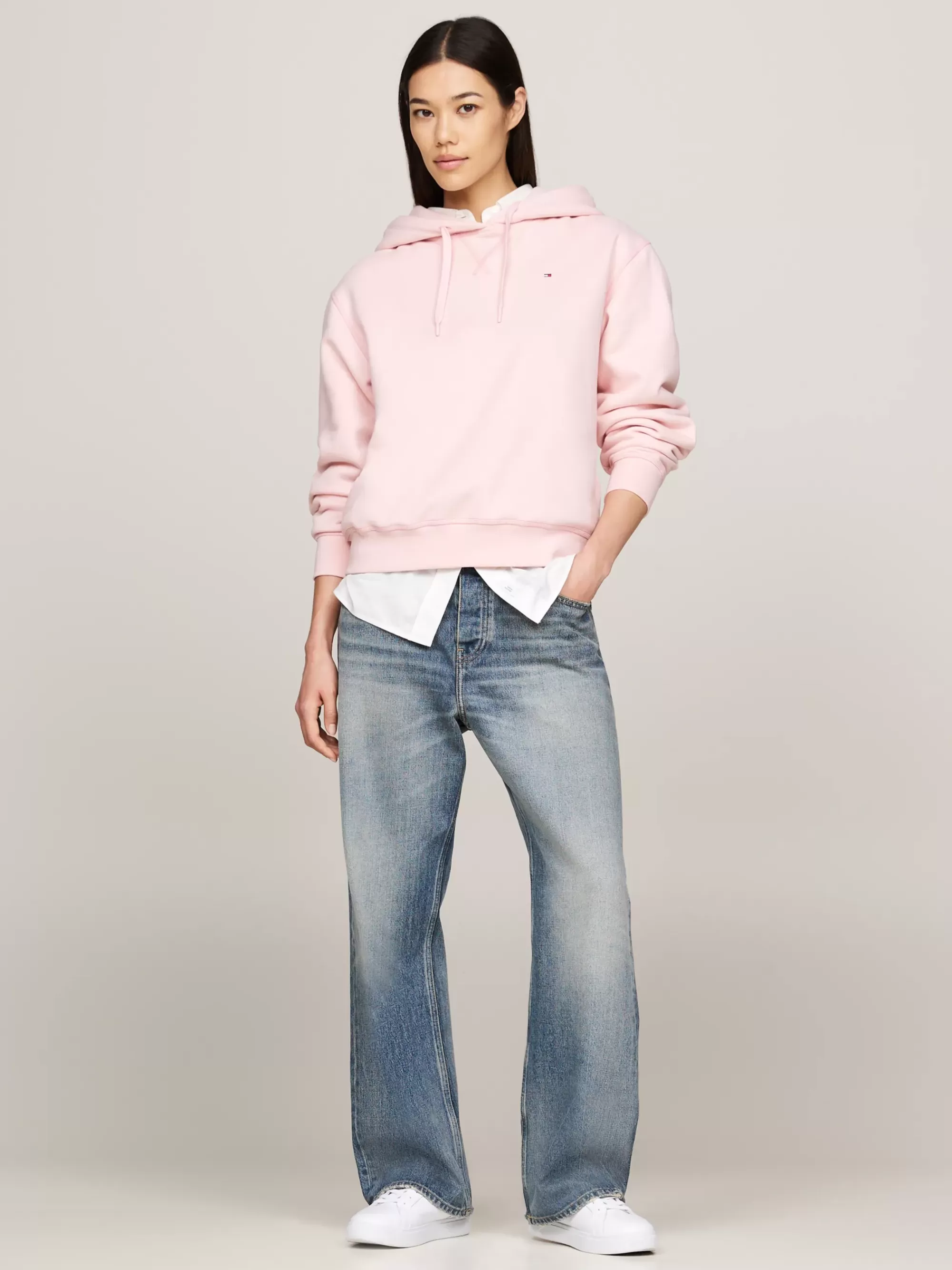 Sweatshirts & Hoodies*Tommy Hilfiger Hoodie Met Trekkoord En Geborduurde Vlag DELICATE PINK