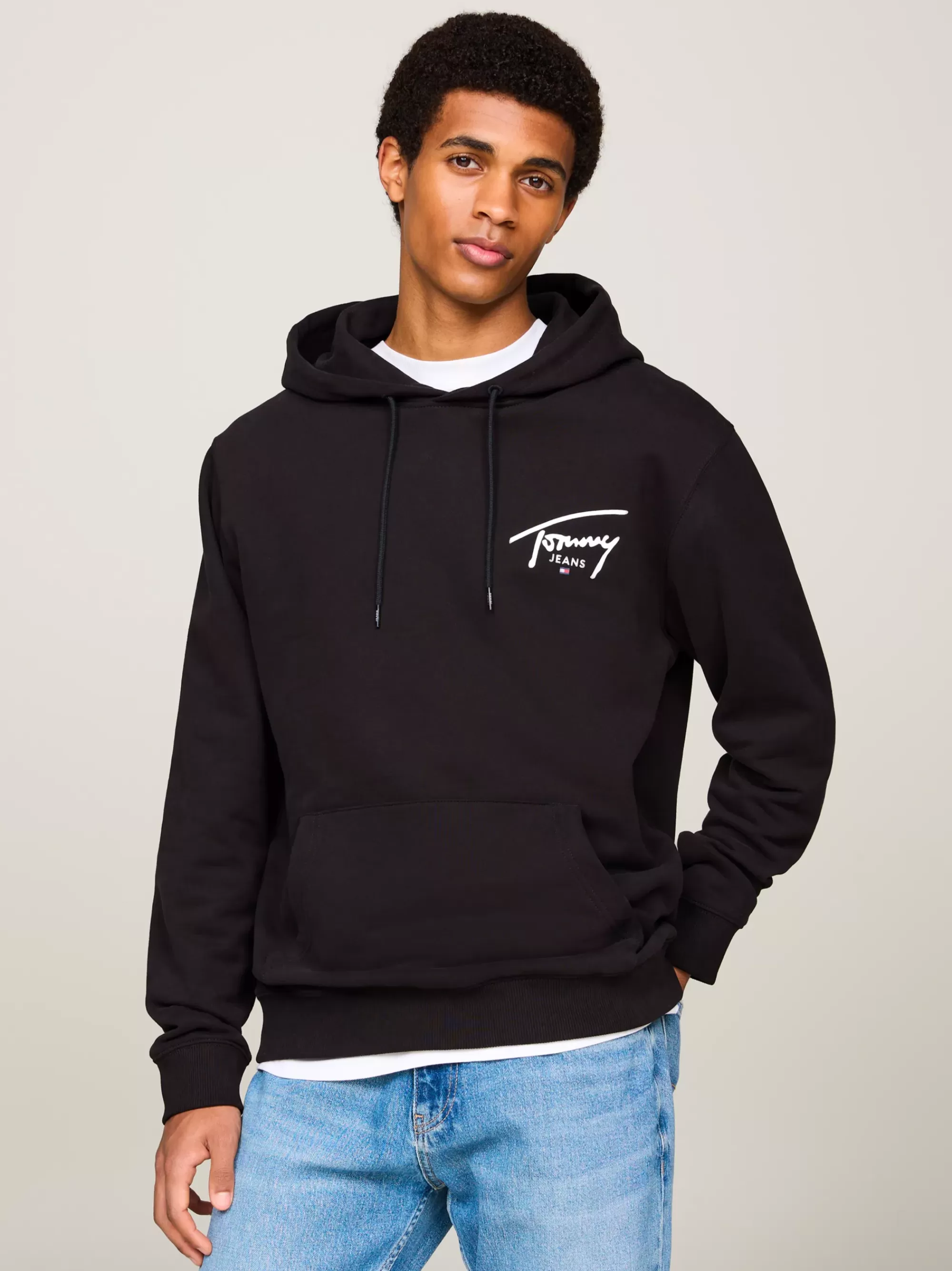 Plus Size Kleding & Inclusieve Maten | Sweatshirts & Hoodies*Tommy Hilfiger Hoodie Met Trekkoord En Signature-logo BLACK
