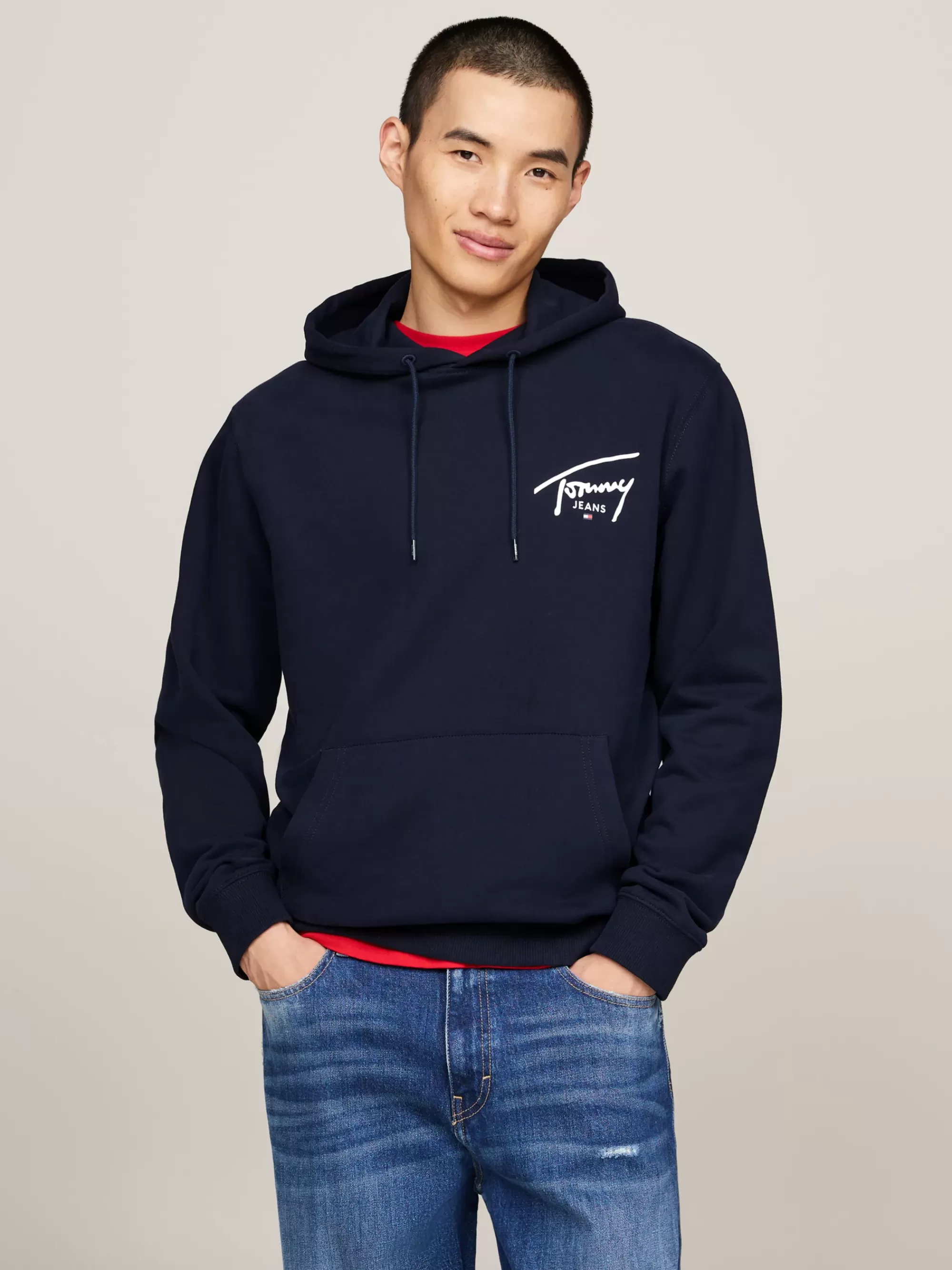 Plus Size Kleding & Inclusieve Maten | Sweatshirts & Hoodies*Tommy Hilfiger Hoodie Met Trekkoord En Signature-logo DARK NIGHT NAVY