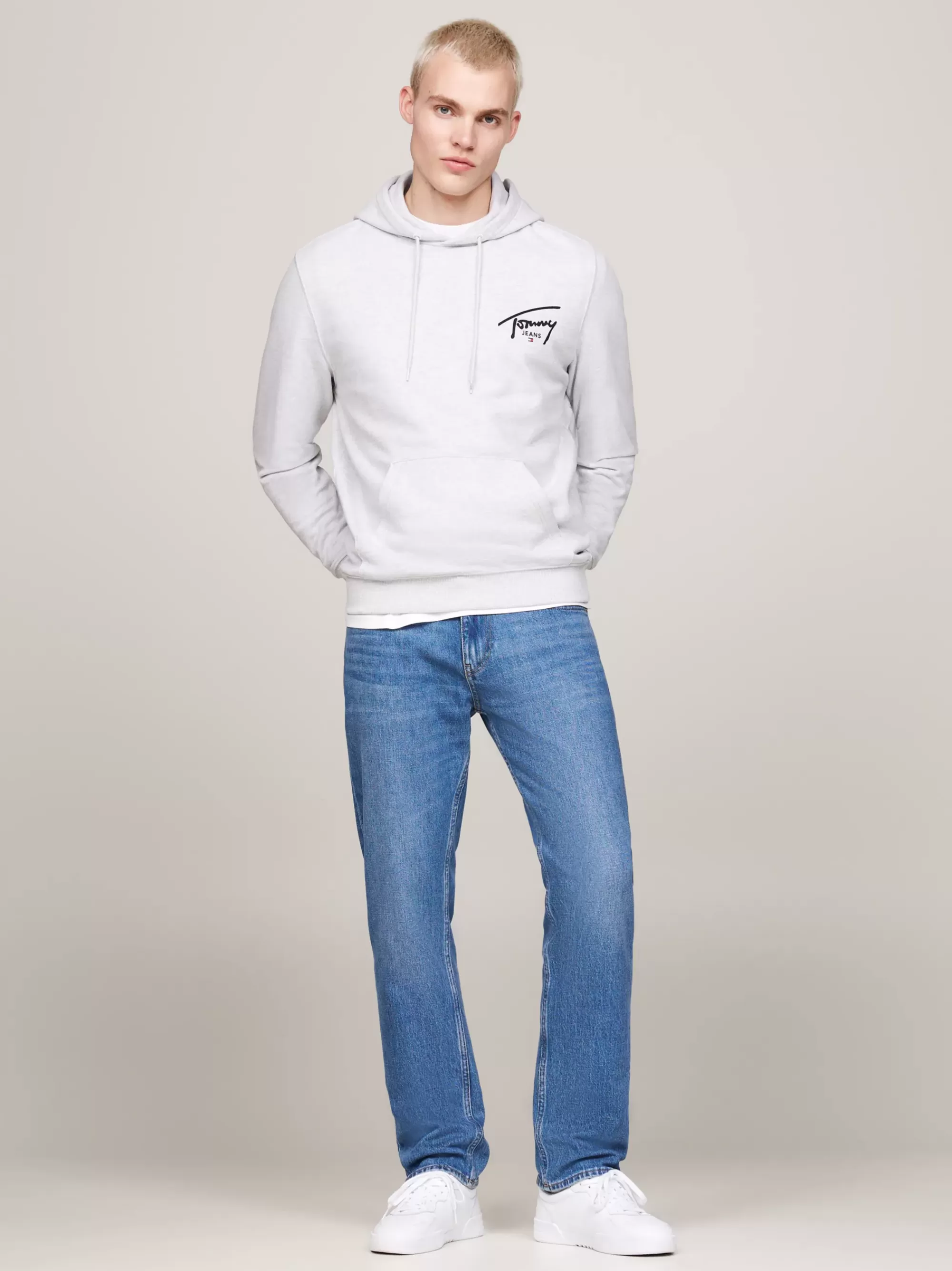 Sweatshirts & Hoodies*Tommy Hilfiger Hoodie Met Trekkoord En Signature-logo SILVER GREY
