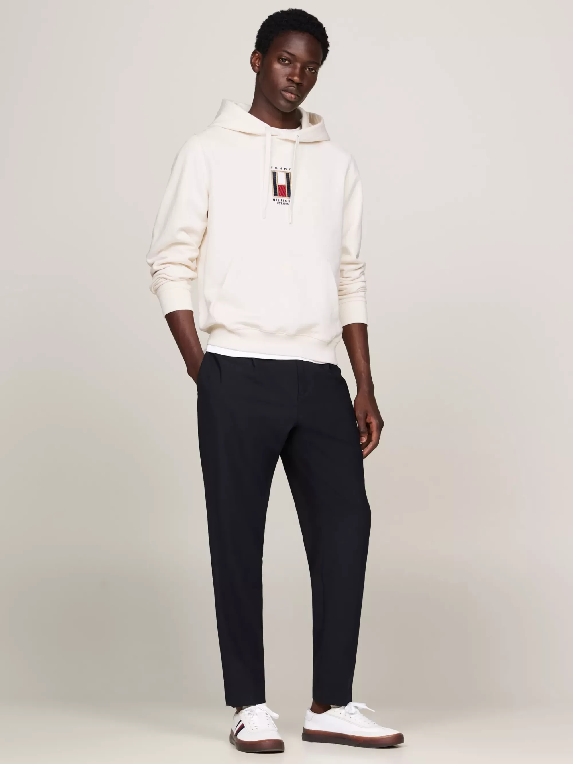 Sweatshirts & Hoodies*Tommy Hilfiger Hoodie Met Trekkoord En Verticale Vlag IVORY PETAL