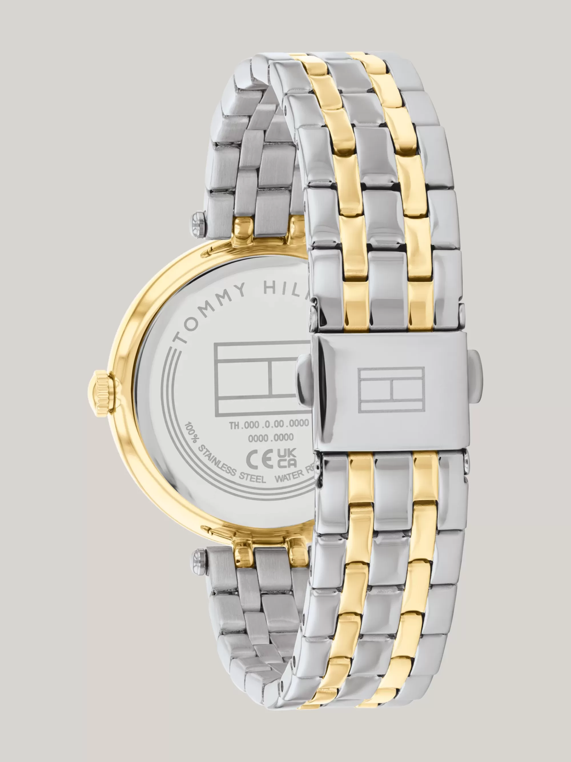 Horloges*Tommy Hilfiger Horloge Met Grijze Wijzerplaat En Kristallen TWO TONE