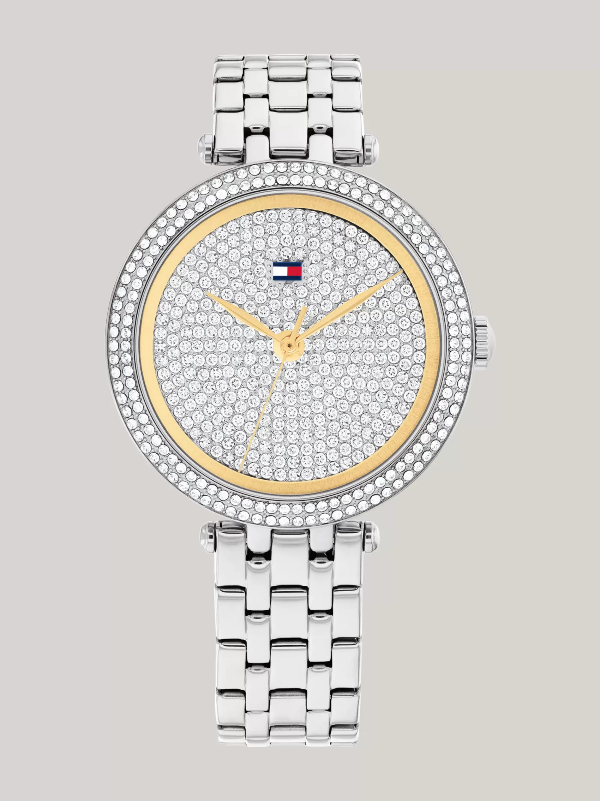 Horloges*Tommy Hilfiger Horloge Met Kristallen Op De Wijzerplaat SILVER
