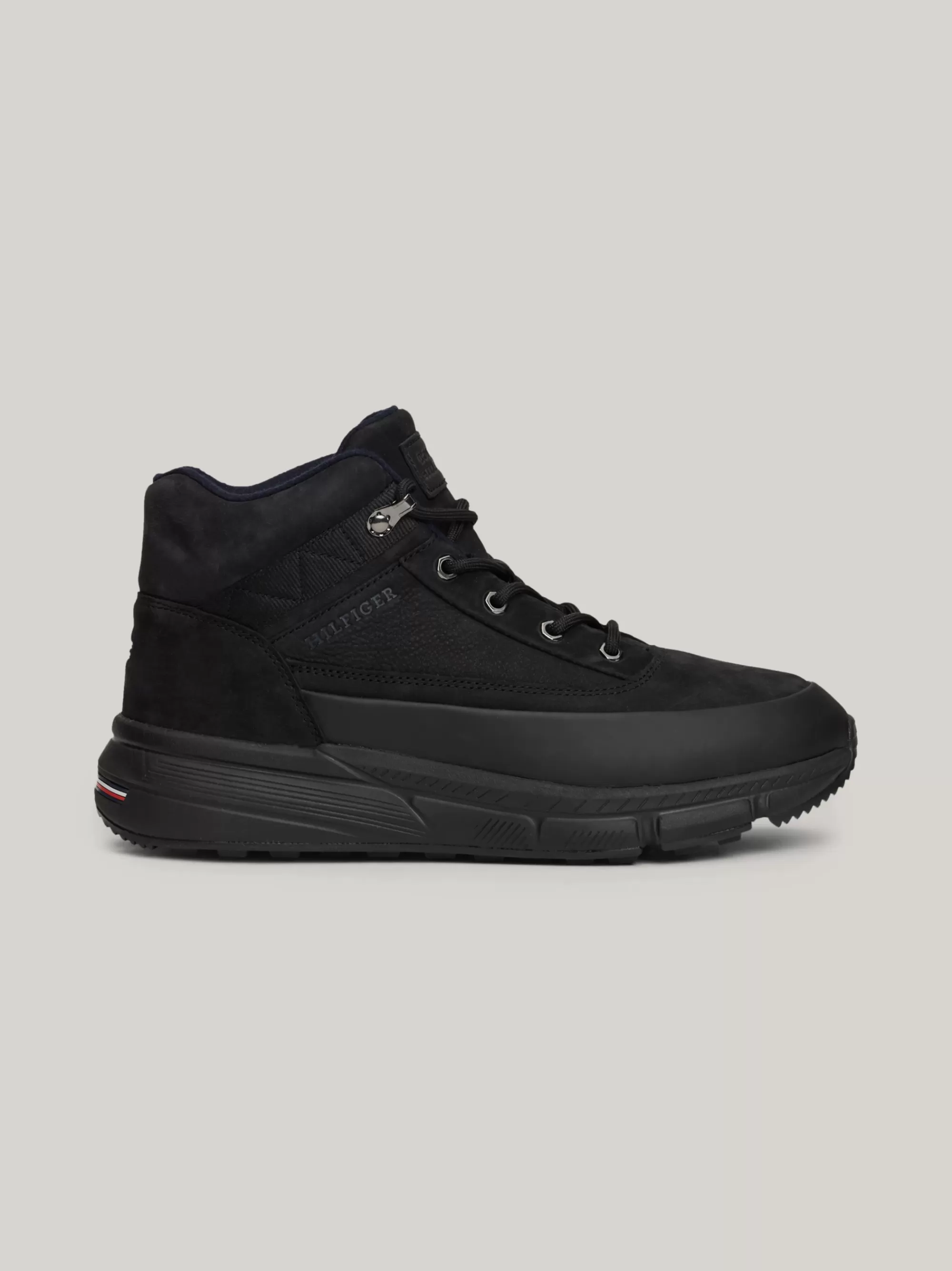 Sneakers*Tommy Hilfiger Hybride Halfhoge Boot Van Leer BLACK