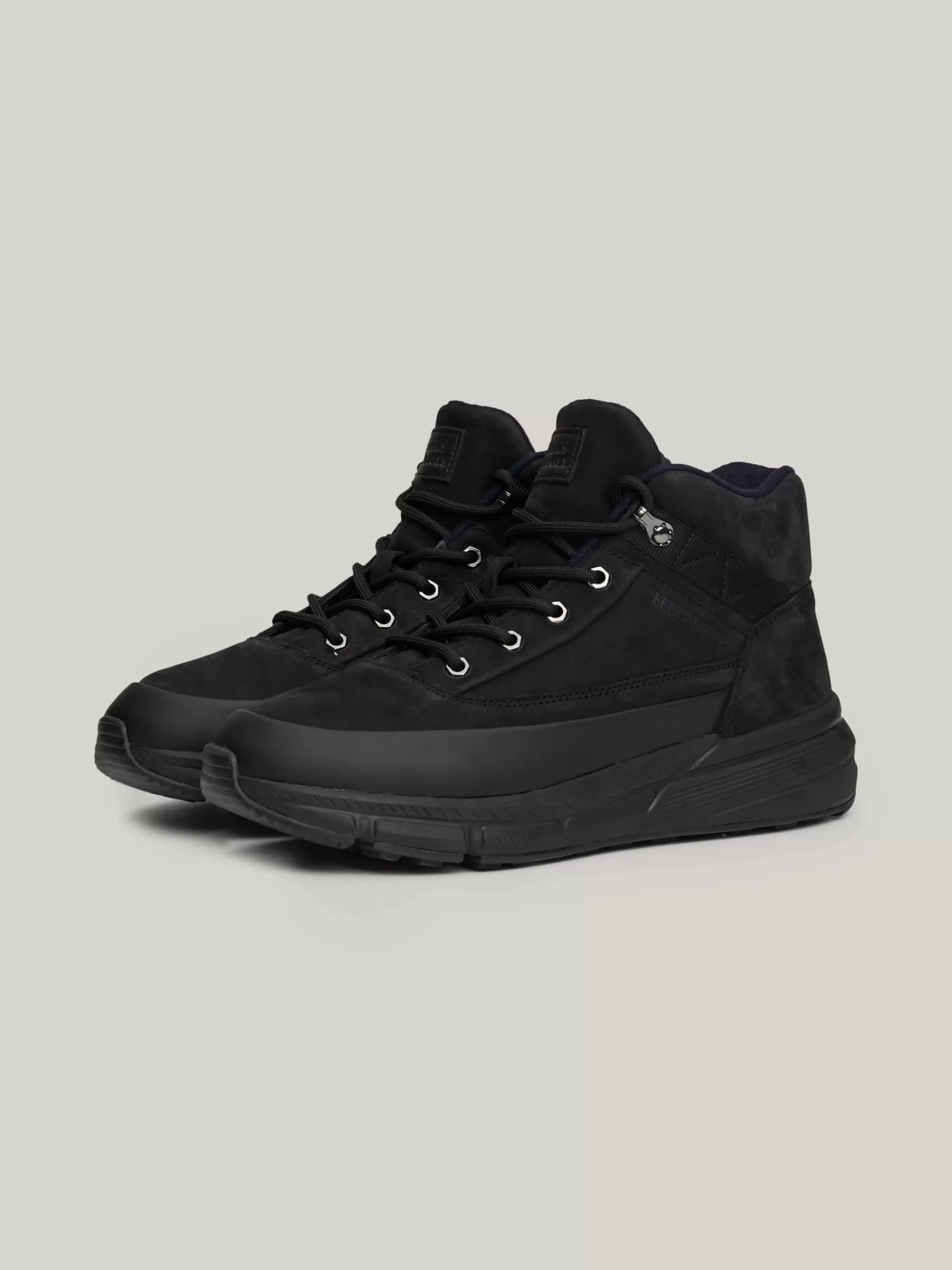 Sneakers*Tommy Hilfiger Hybride Halfhoge Boot Van Leer BLACK