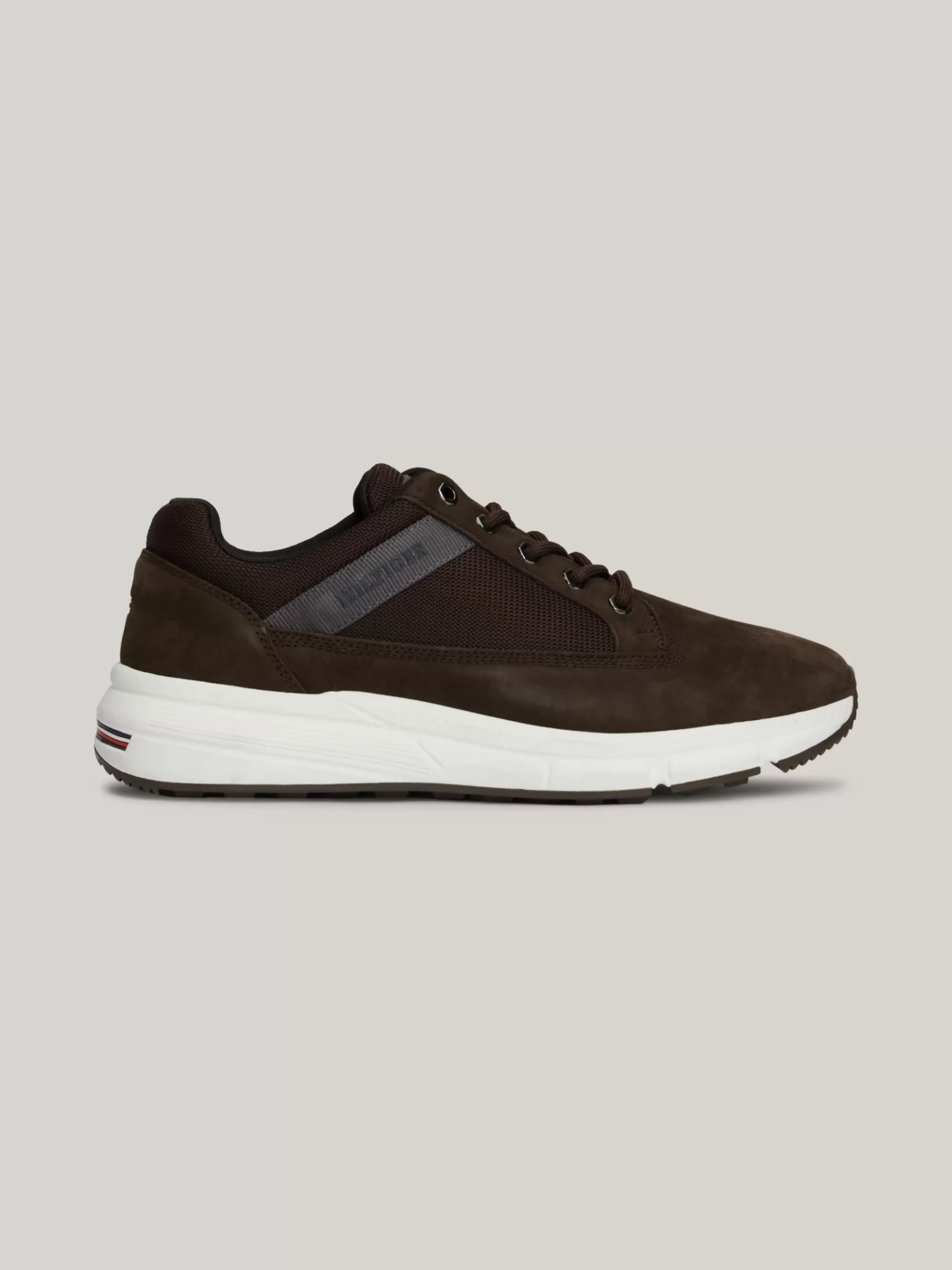 Sneakers*Tommy Hilfiger Hybride Schoen Van Leer Met Veters DARK COFFEE