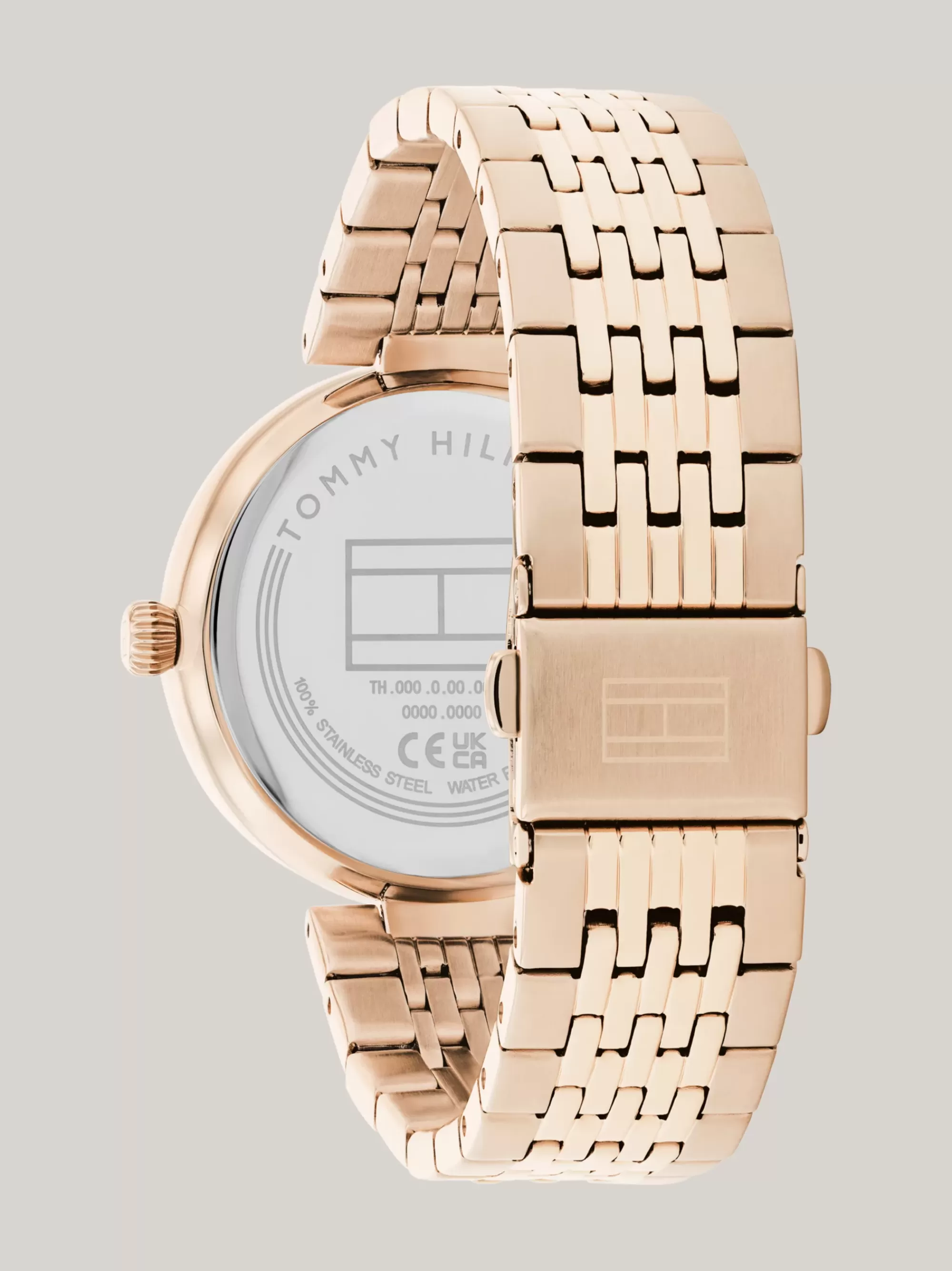 Horloges*Tommy Hilfiger Ionisch Roséverguld Horloge Met Kristallen ROSE GOLD