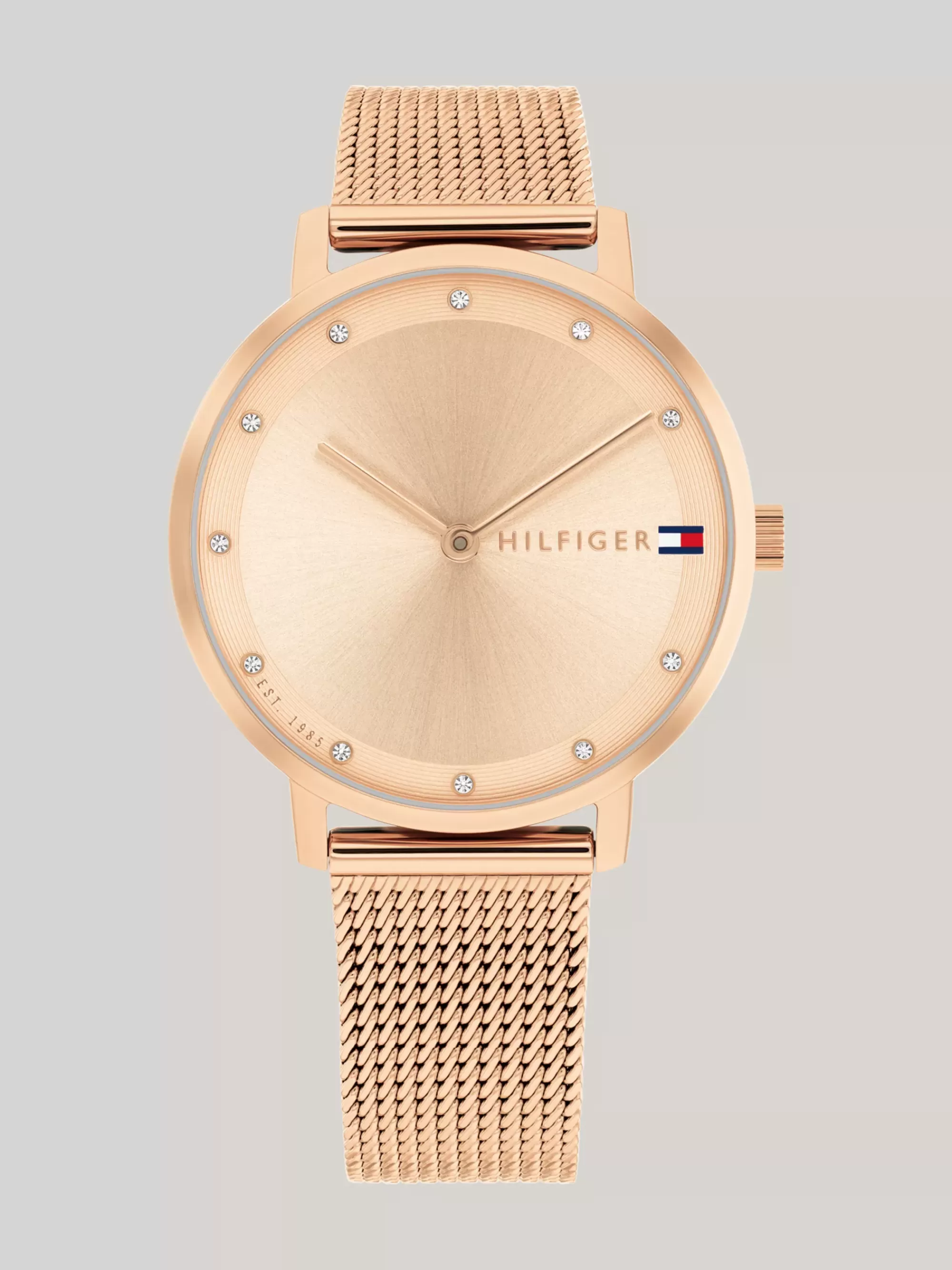Horloges*Tommy Hilfiger Ionisch Roséverguld Horloge Met Mesh Band ROSE GOLD