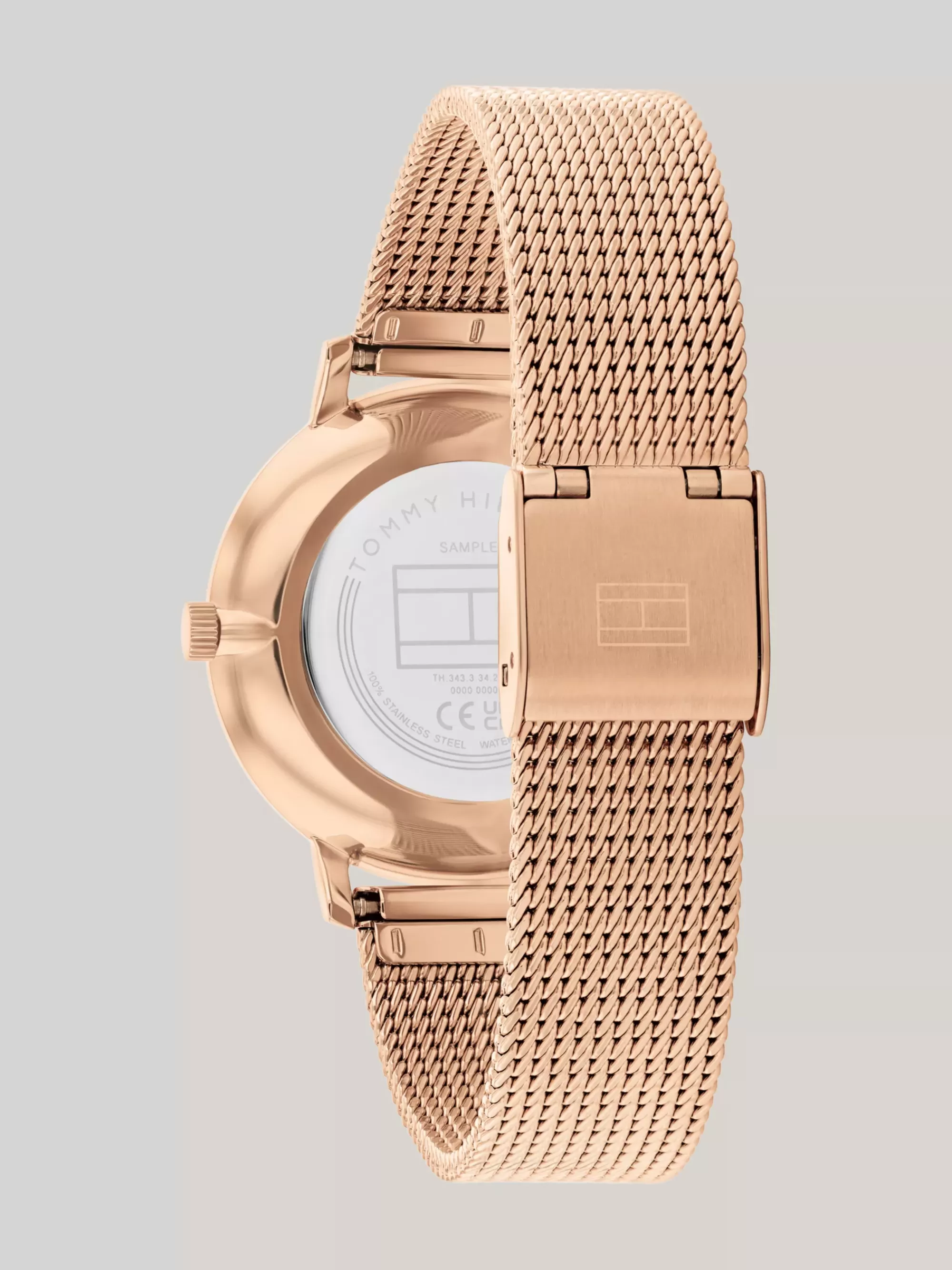 Horloges*Tommy Hilfiger Ionisch Roséverguld Horloge Met Mesh Band ROSE GOLD