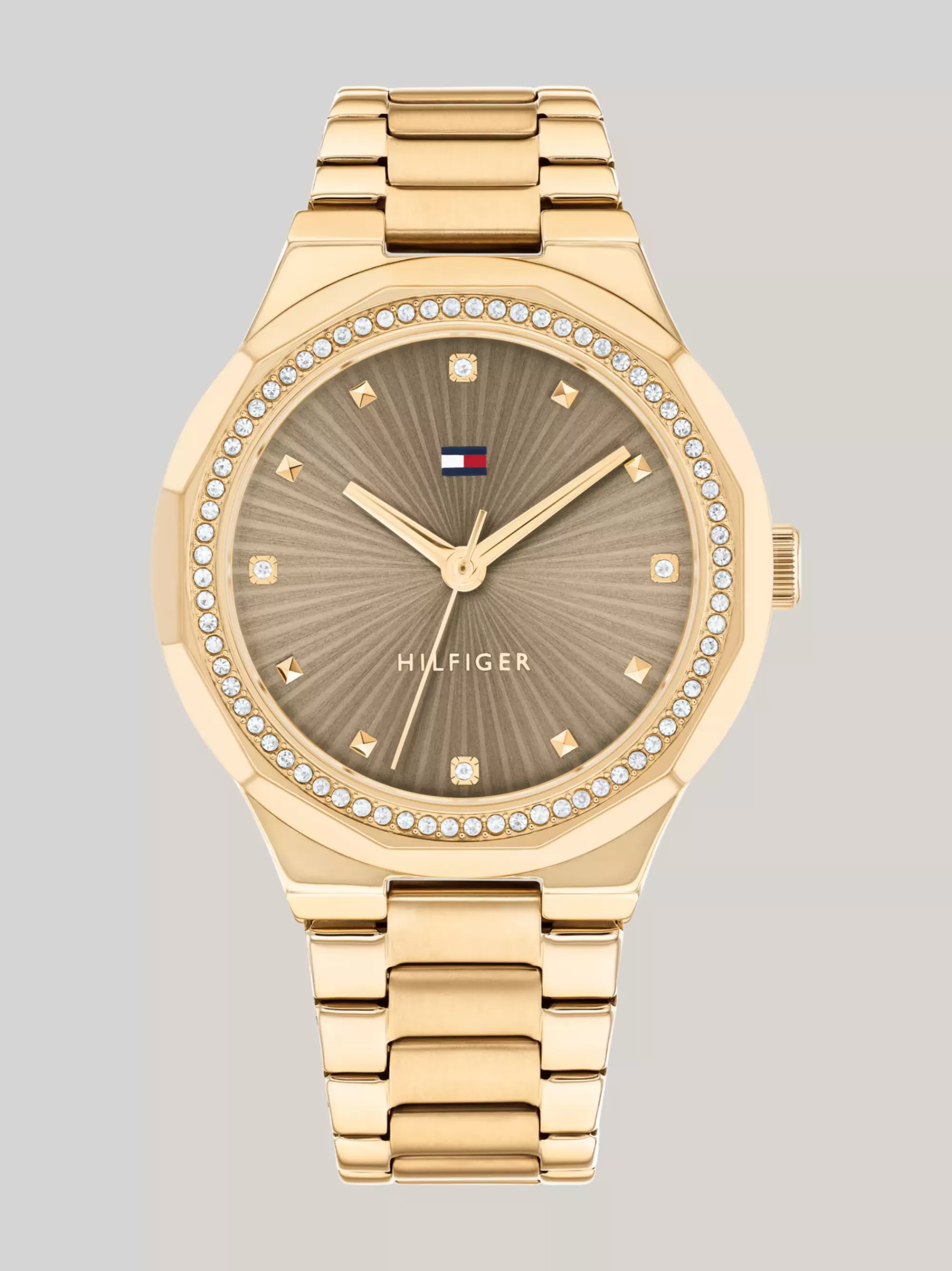 Horloges*Tommy Hilfiger Ionisch Verguld Horloge Met Kristallen GOLD