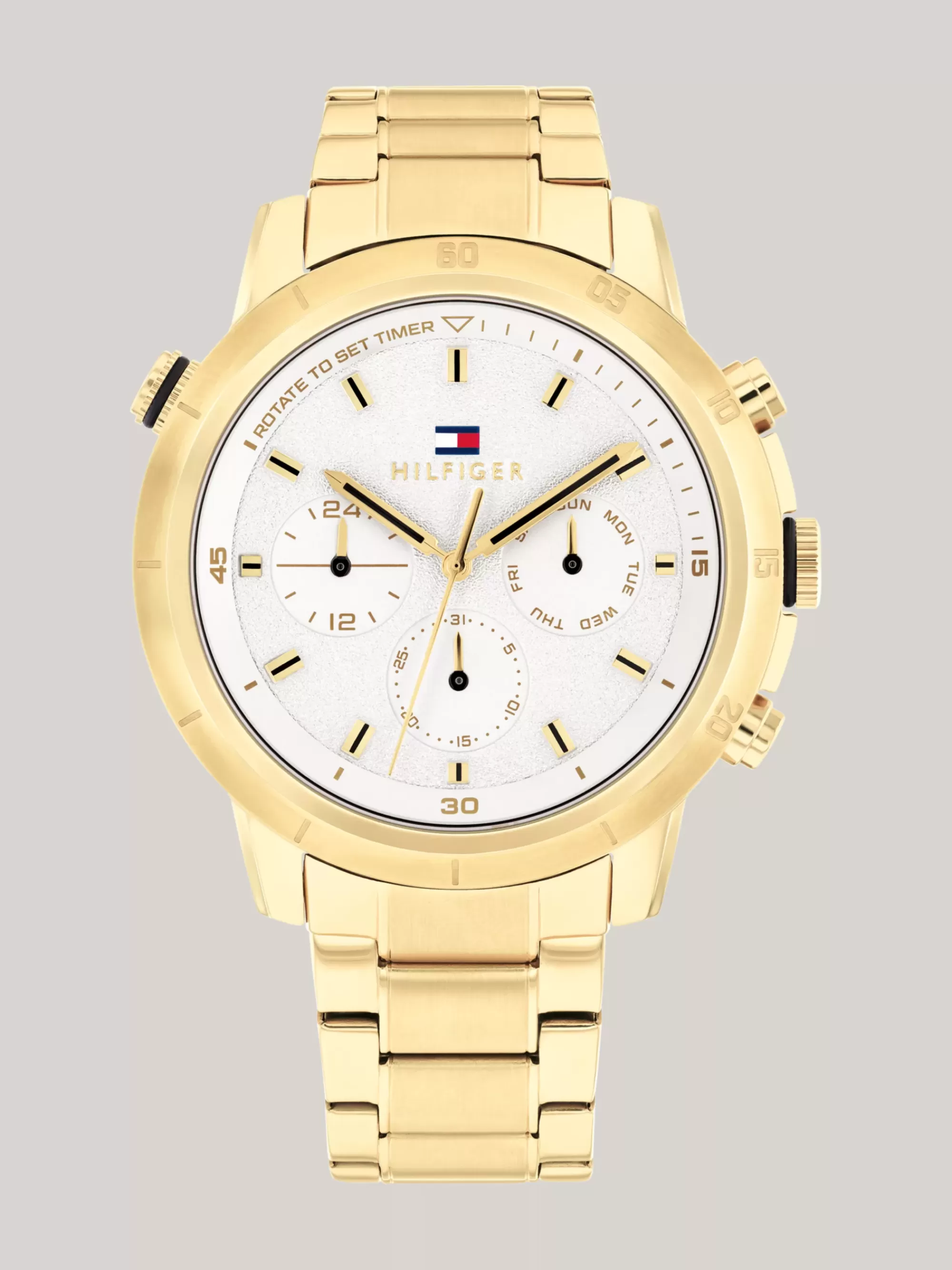Horloges*Tommy Hilfiger Ionisch Verguld Horloge Met Witte Wijzerplaat GOLD