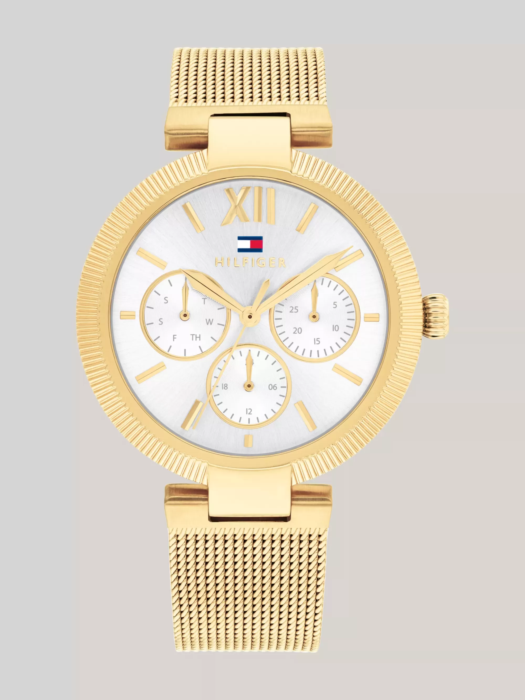 Horloges*Tommy Hilfiger Ionisch Verguld Rvs Horloge Met Mesh Band GOLD