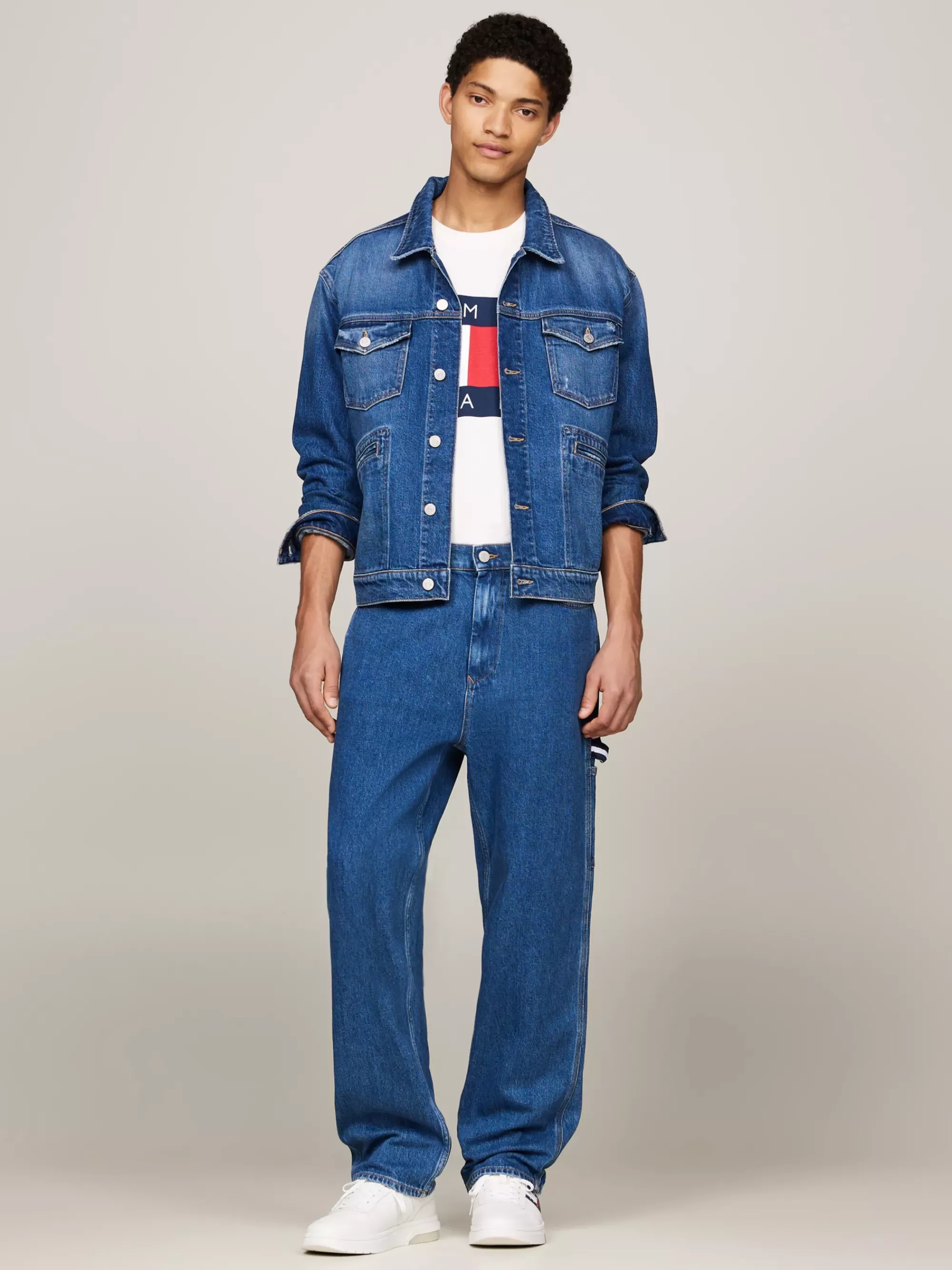 Jassen & Jacks*Tommy Hilfiger Isaac Denim Truckerjack Met Distressing DENIM MEDIUM
