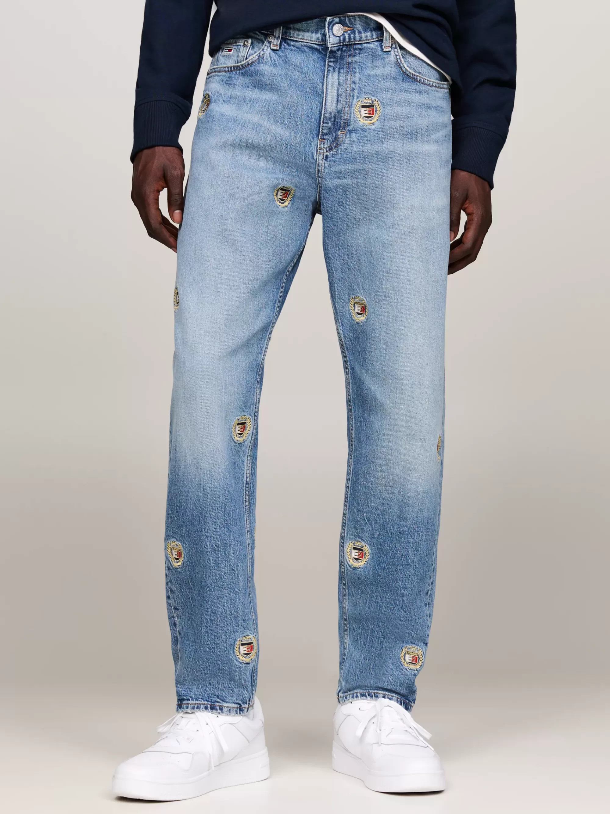 Jeans*Tommy Hilfiger Isaac Relaxed Tapered Geborduurde Jeans DENIM MEDIUM