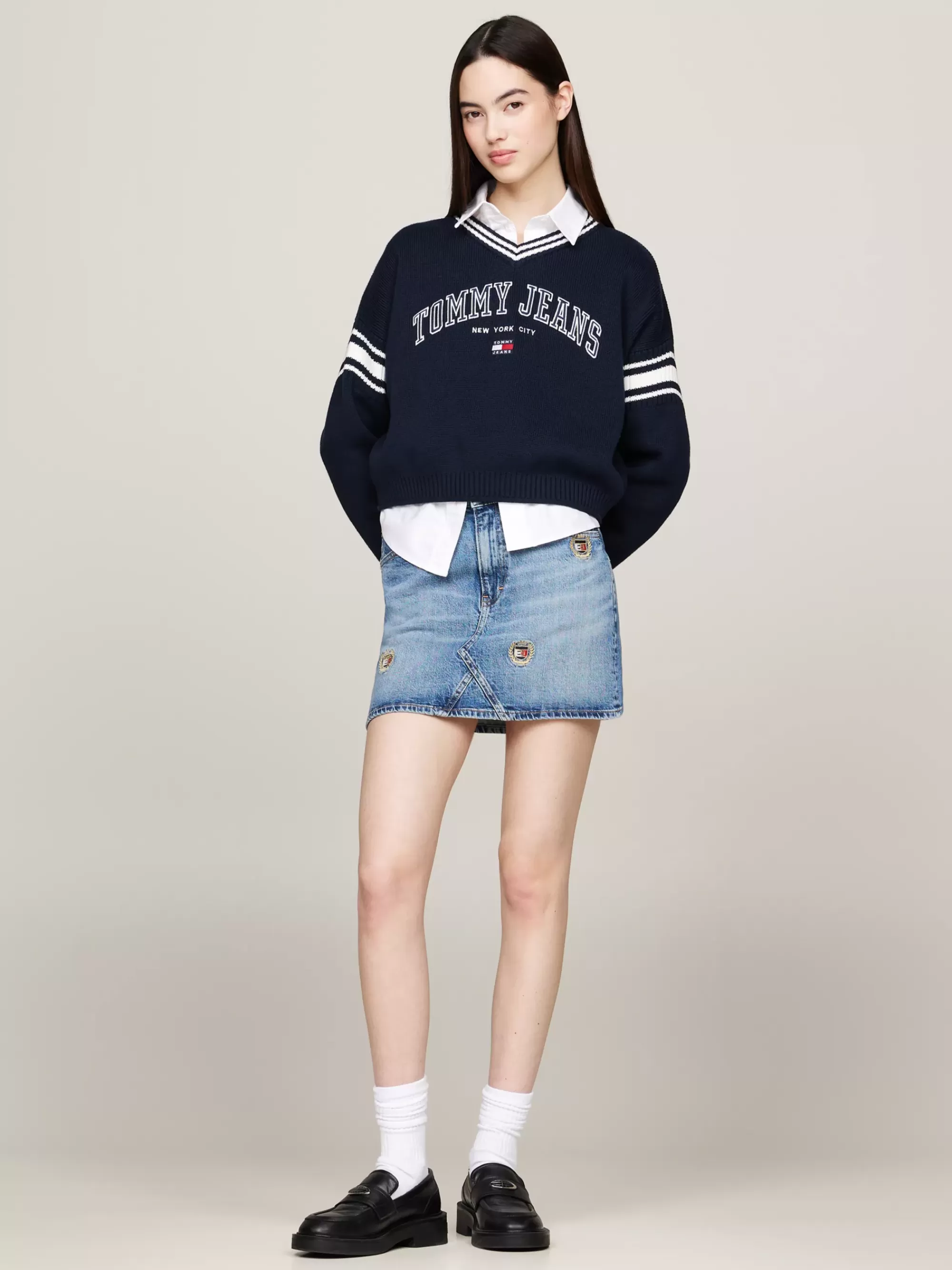 Rokken*Tommy Hilfiger Izzie Mid Rise Minirok Van Denim DENIM MEDIUM