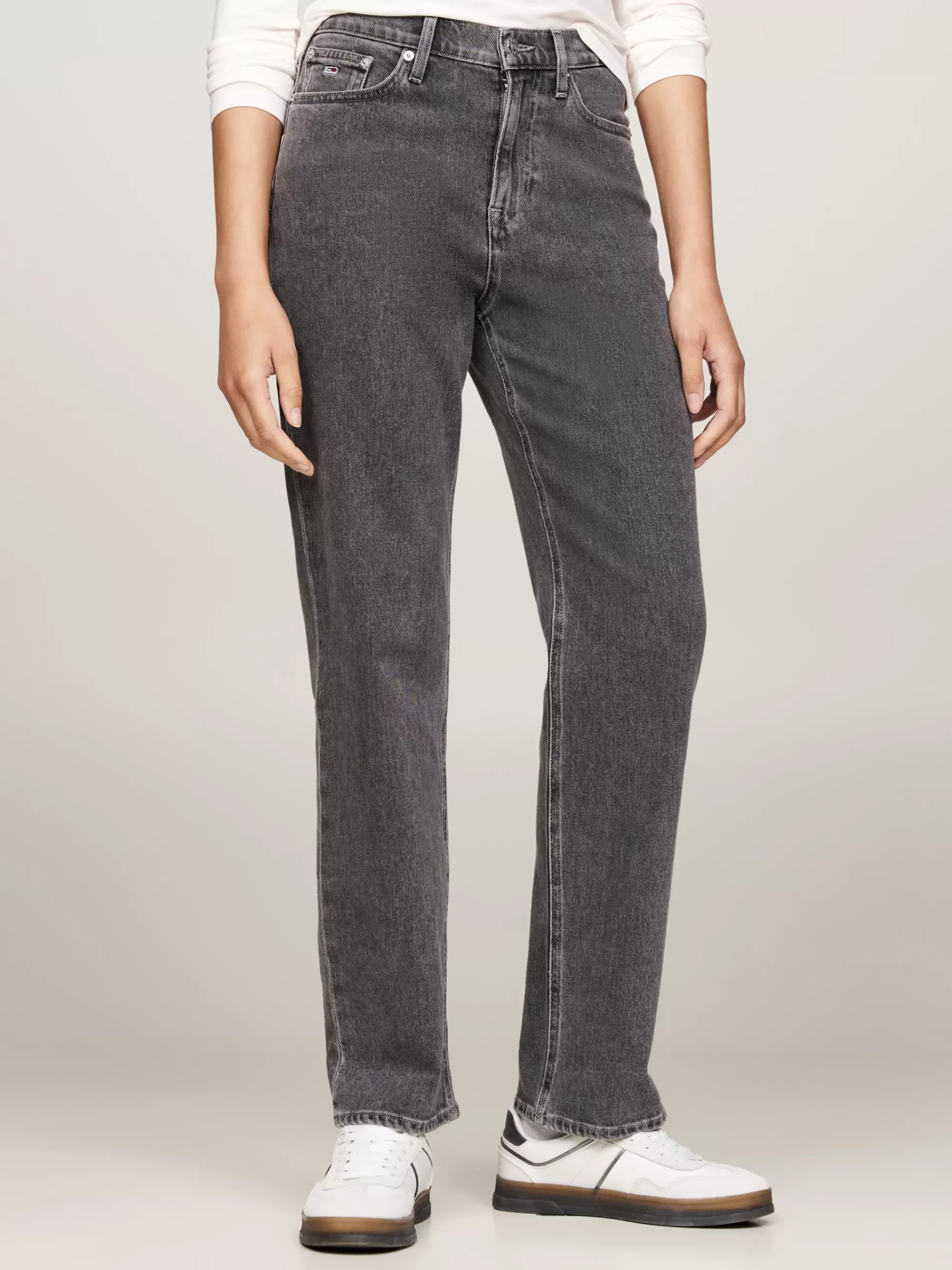 Jeans*Tommy Hilfiger Izzie Straight High Rise Jeans Met Fading DENIM BLACK