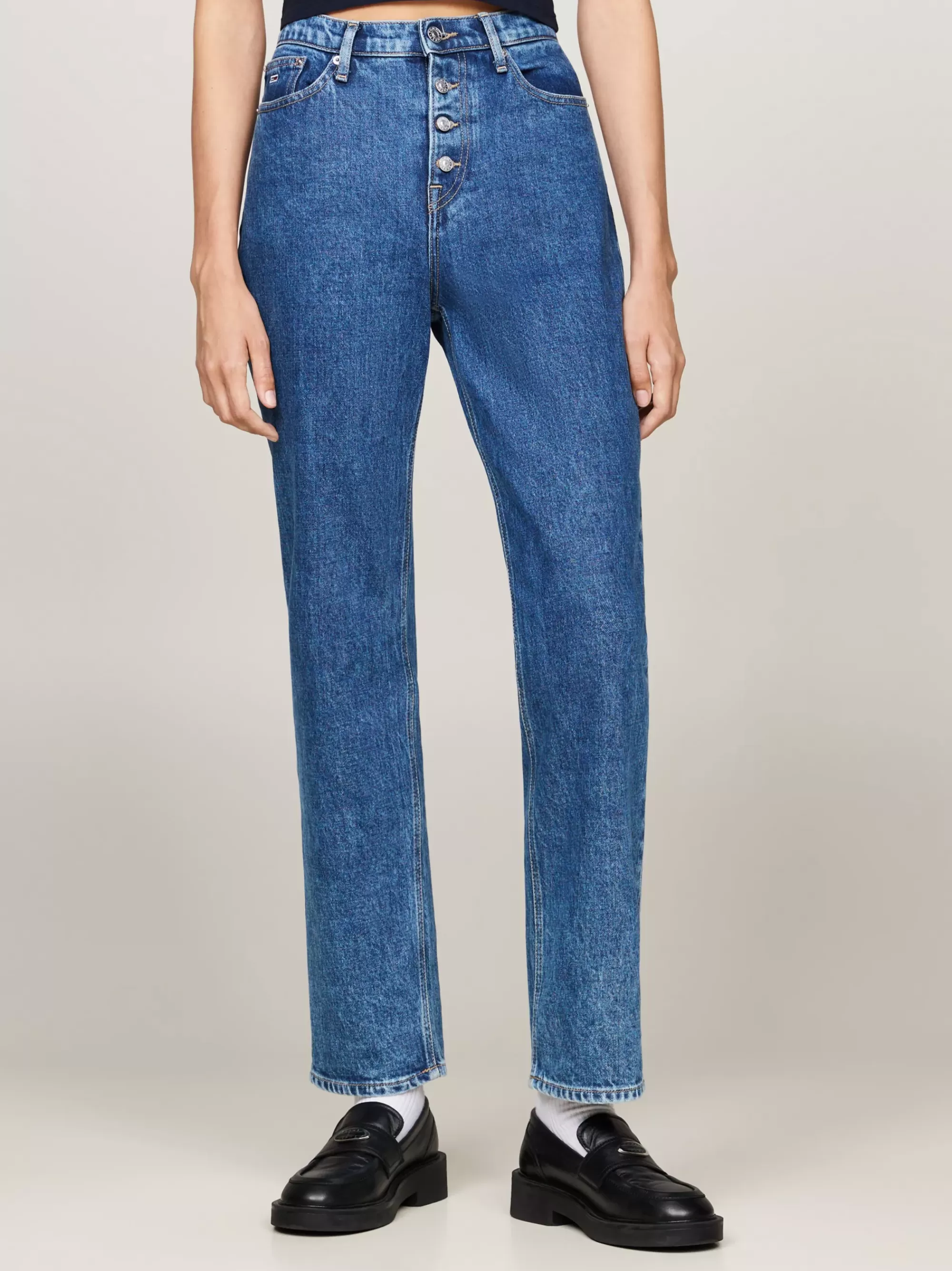 Jeans*Tommy Hilfiger Izzie Straight Leg High Rise Jeans DENIM MEDIUM