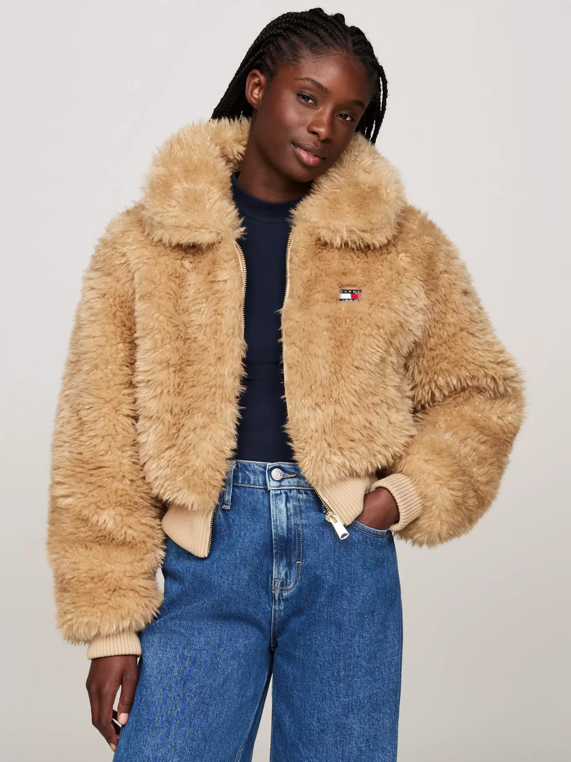 Jassen & Jacks*Tommy Hilfiger Jack Van Imitatie-shearling Met Rits GENTLE GOLD