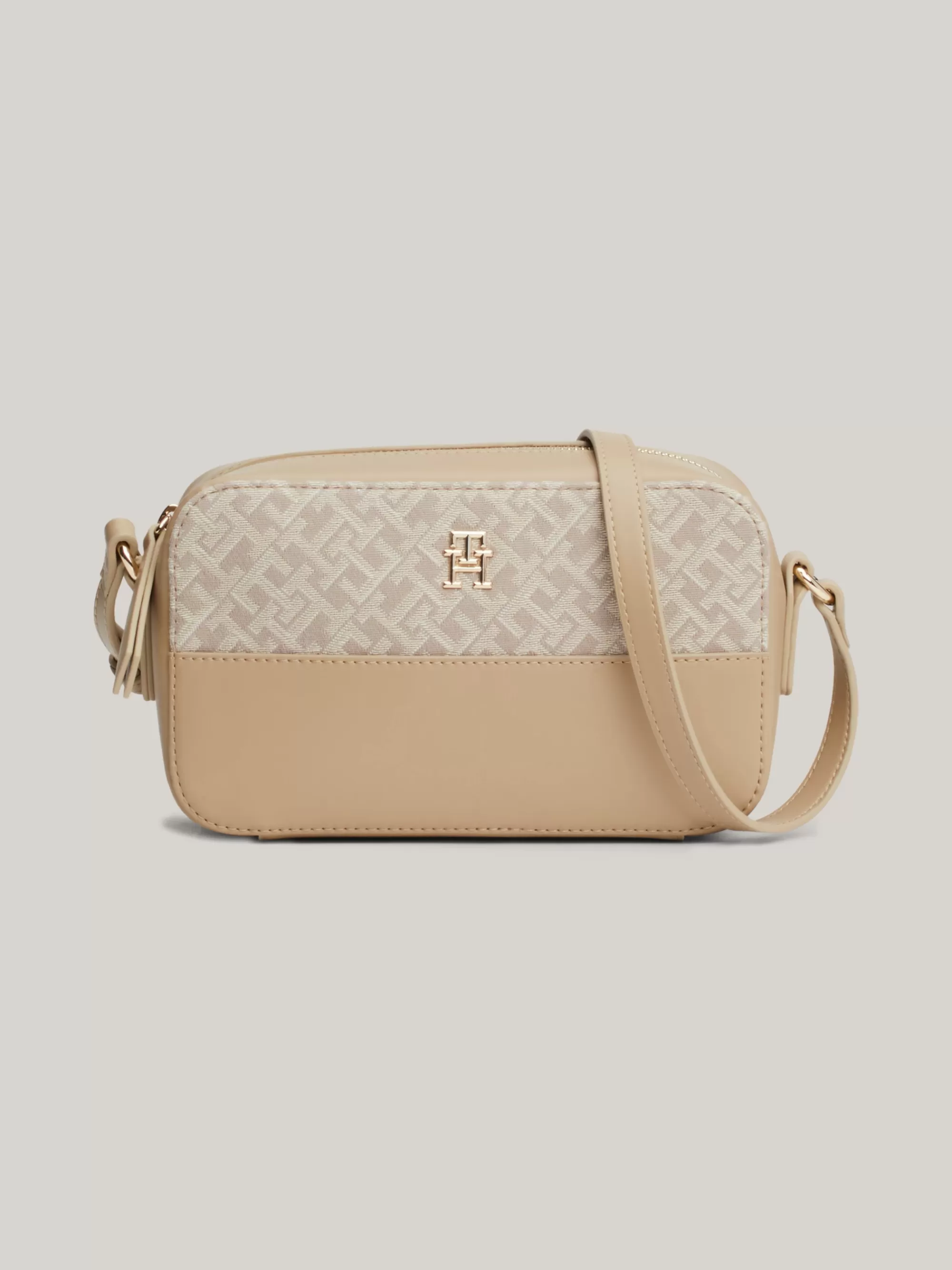 Crossbodytassen*Tommy Hilfiger Jacquard Cameratas Met TH-monogram BEIGE