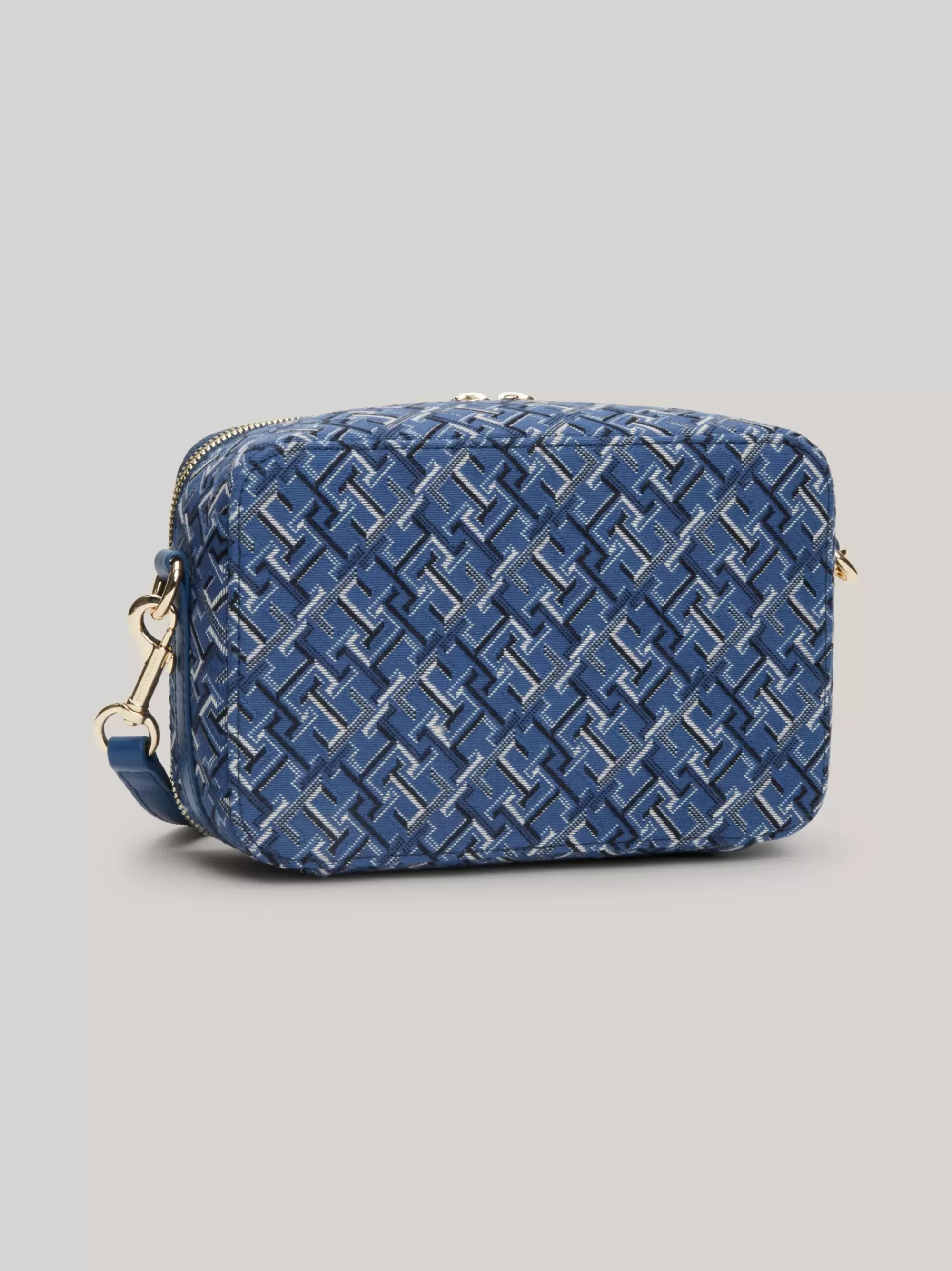 Crossbodytassen*Tommy Hilfiger Jacquard Canvas Cameratas FOSSIL BLUE MONO