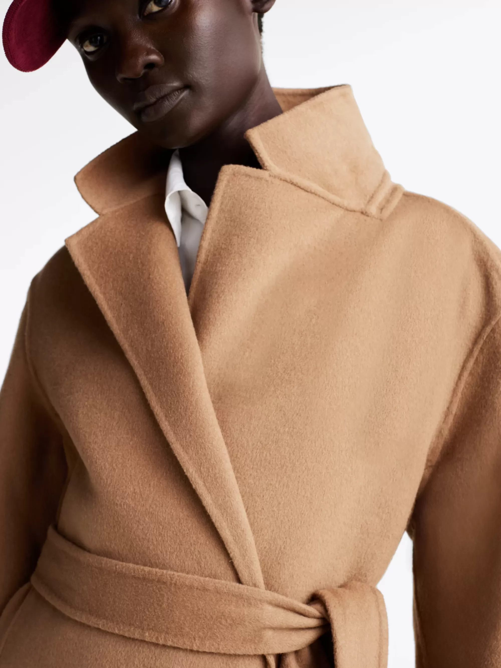 Jassen & Jacks | Wollen Jassen*Tommy Hilfiger Jas Van Dubbelzijdige Wolmix Met Riem LIGHT SEPIA BROWN