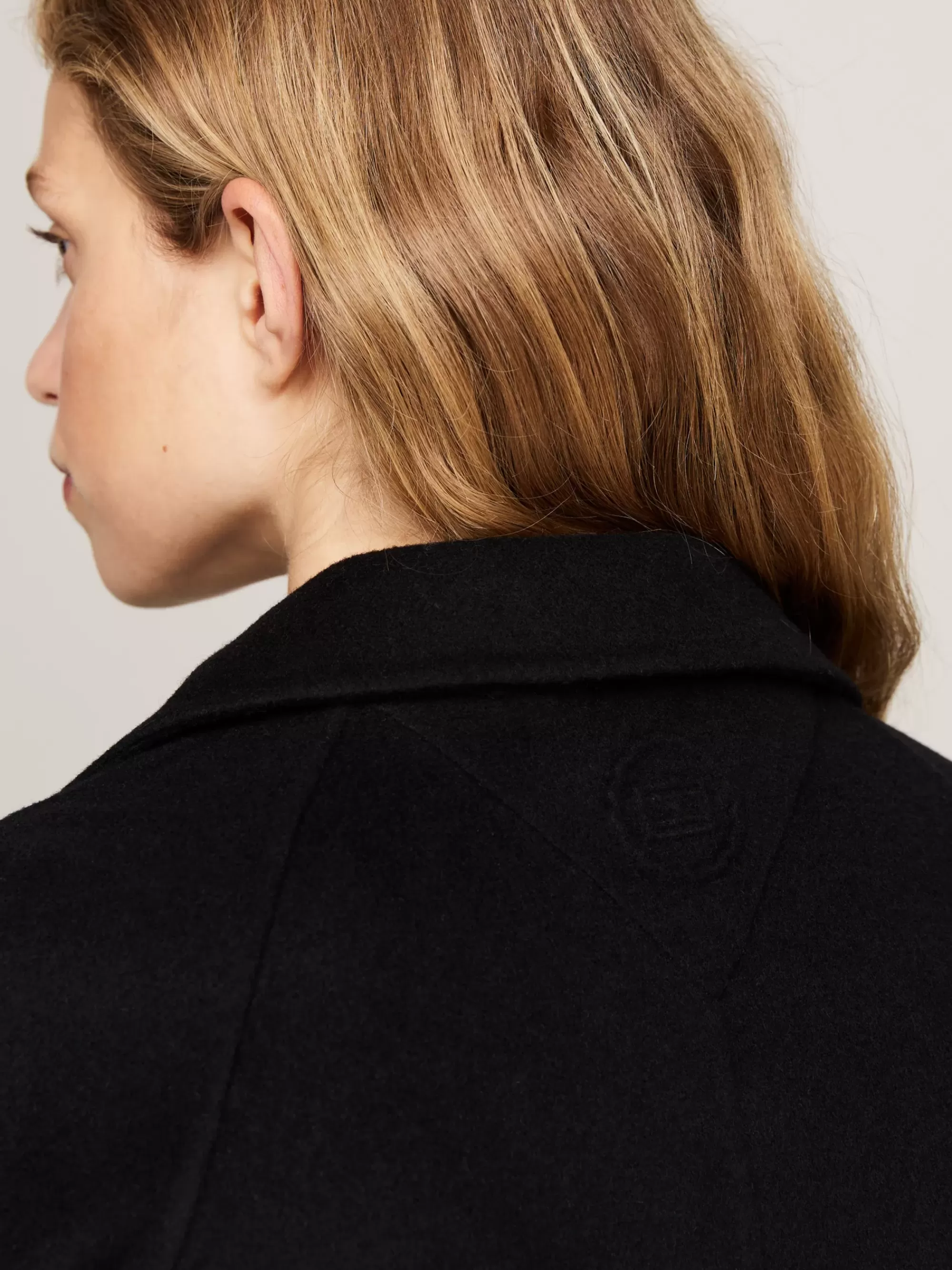 Jassen & Jacks | Wollen Jassen*Tommy Hilfiger Jas Van Dubbelzijdige Wolmix Met Riem BLACK