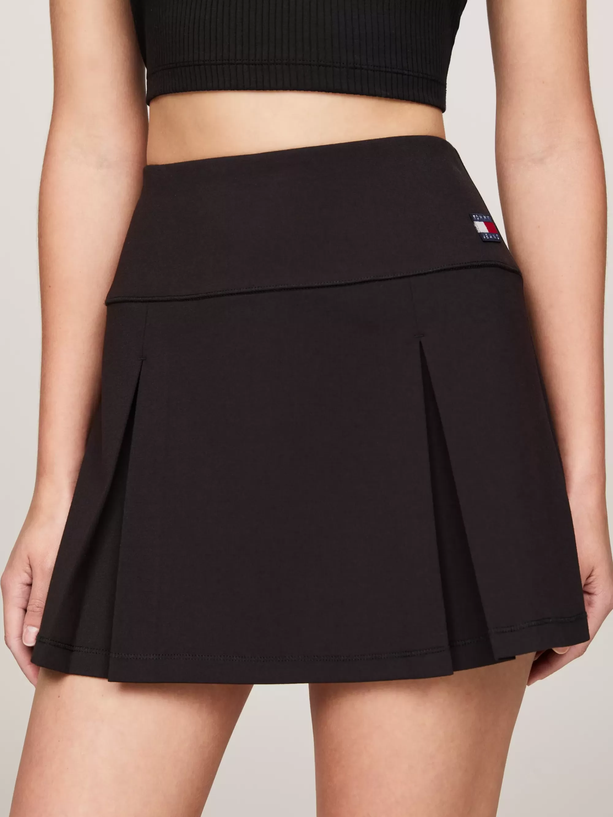 Rokken*Tommy Hilfiger Jersey Minirok Met Boxplooien BLACK