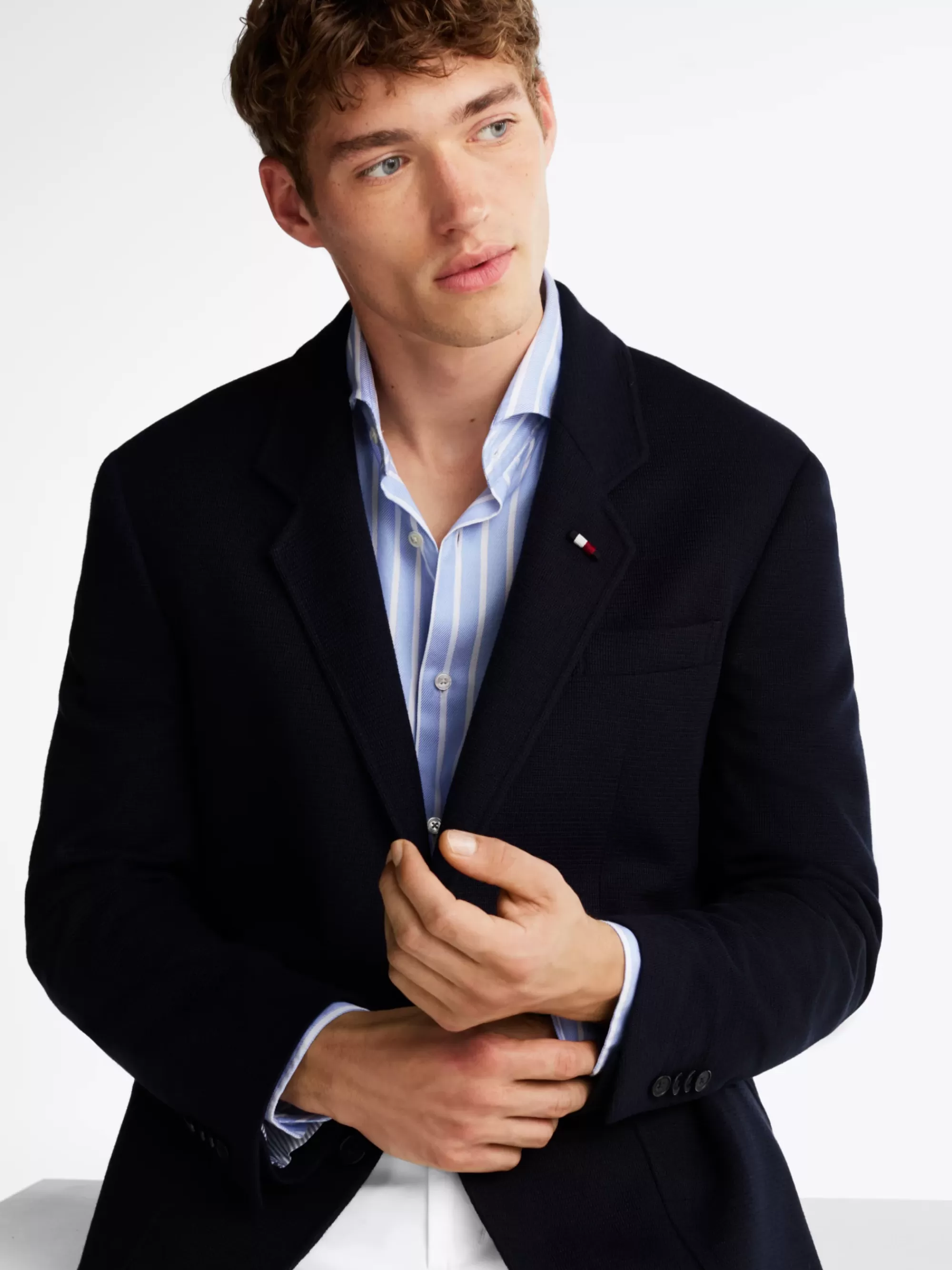 Jassen & Jacks*Tommy Hilfiger Jersey Single-breasted Blazer BLUE