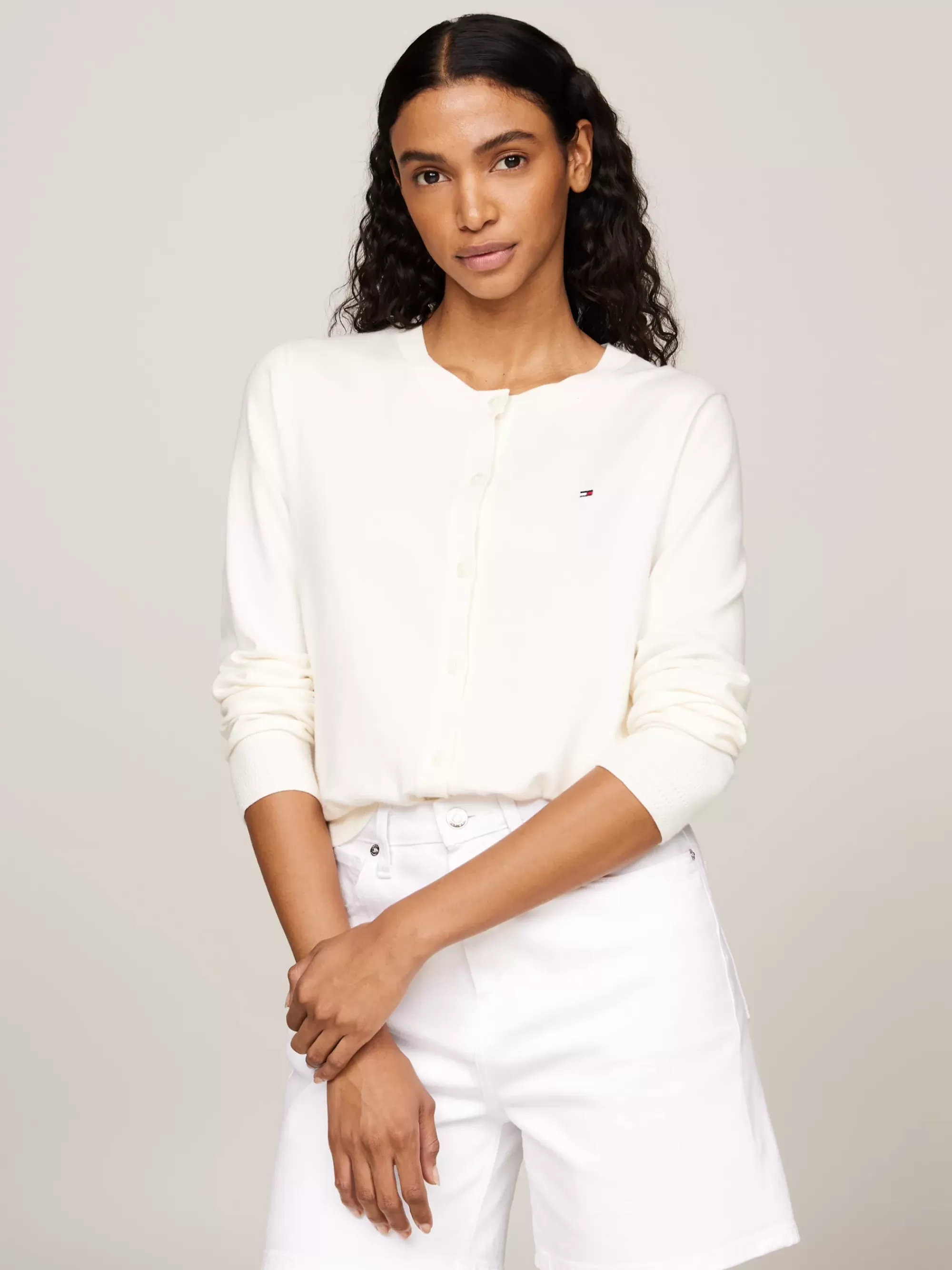 Vesten | Truien & Vesten*Tommy Hilfiger Jersey Vest Met Ronde Hals IVORY PETAL